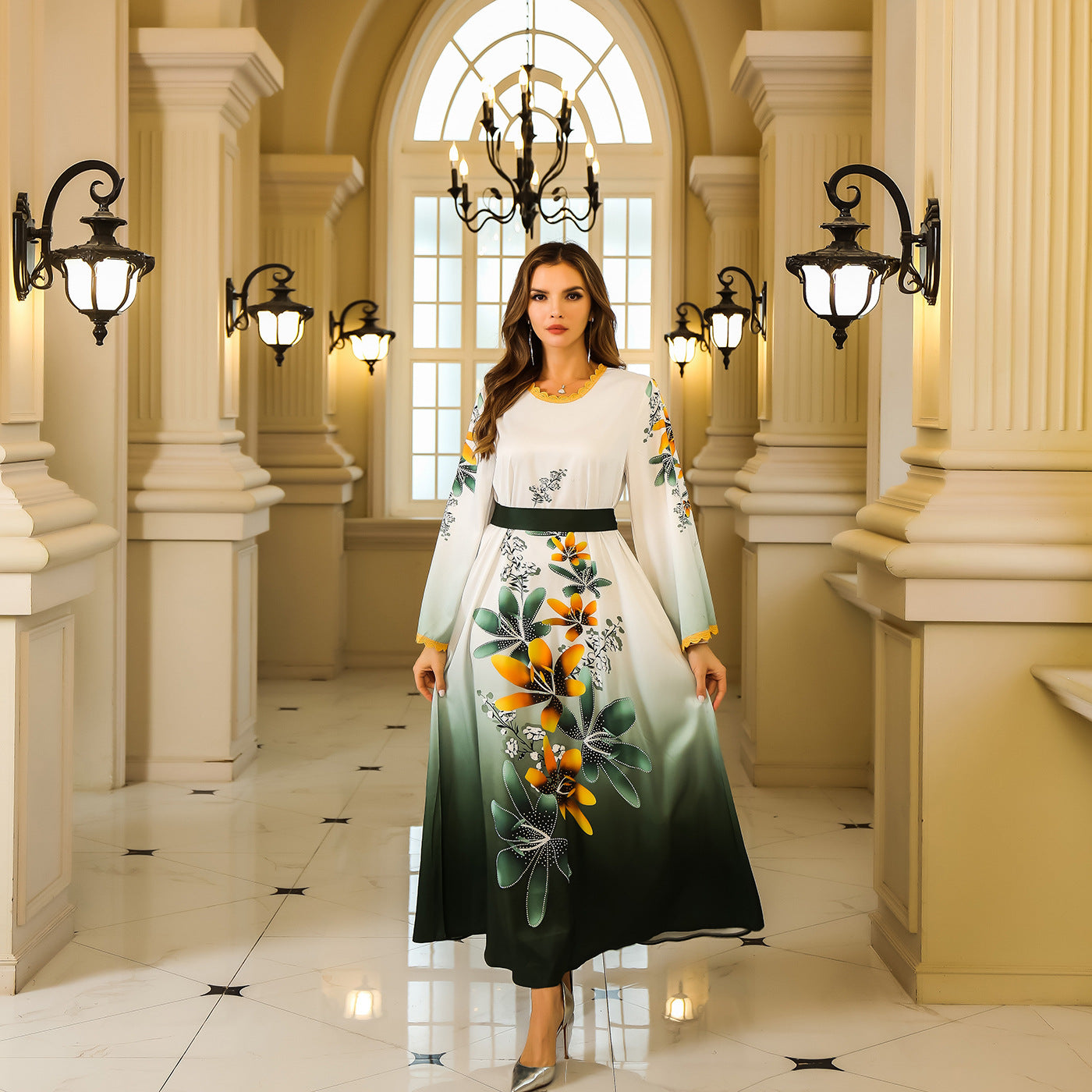 Women's Printed Floral Party Evening Dress