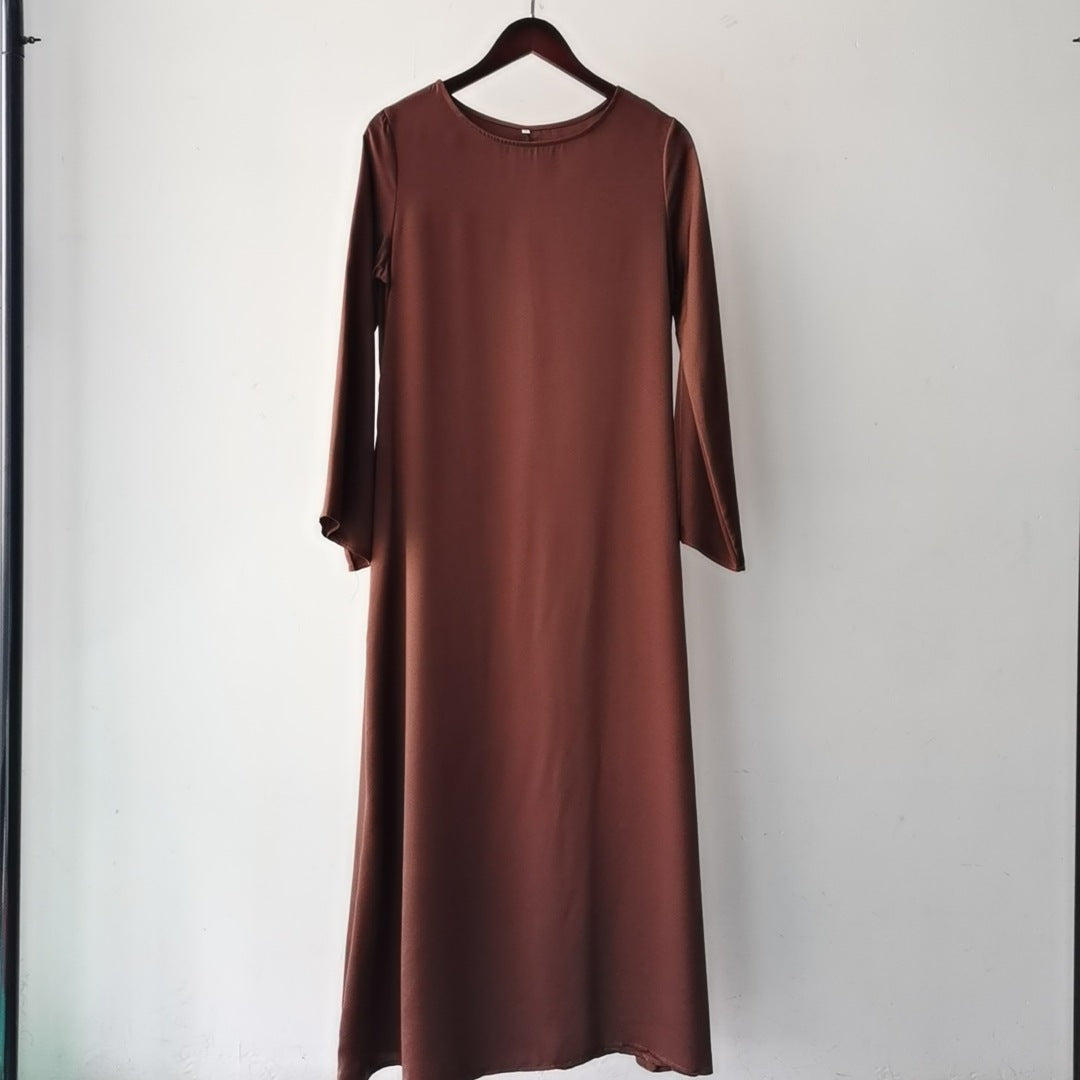 Women's Round Neck Bell Sleeve Abaya Dress