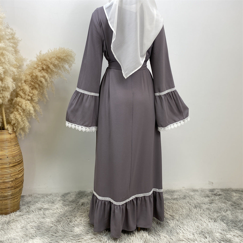 Patchwork White Lace Oversized Dress