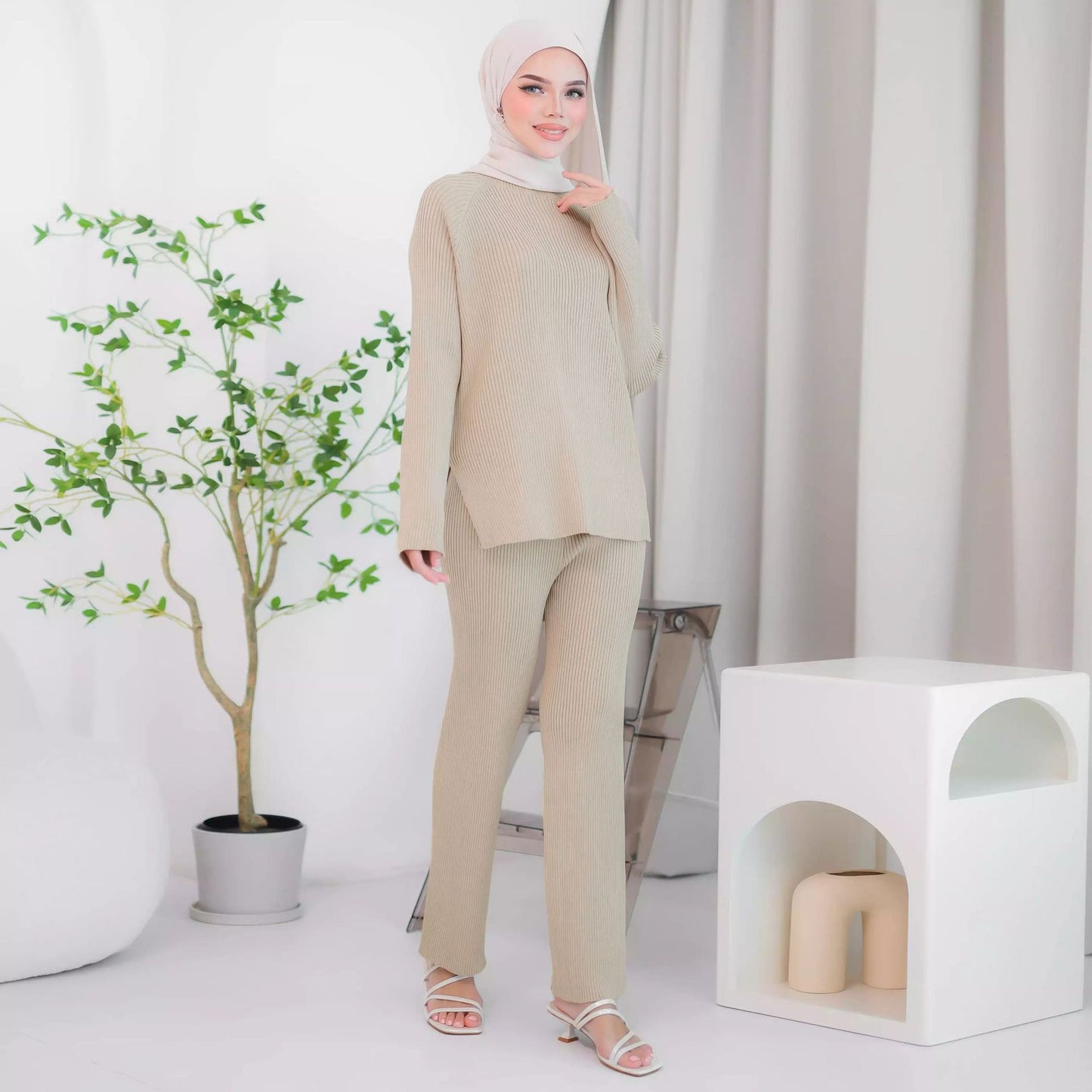 Women's Casual Knit Suit Two-piece Sets