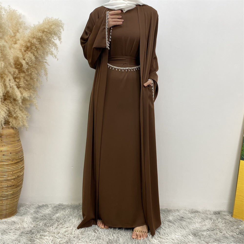 Women's Sleeveless Inner Dress + Robe Two Piece Sets