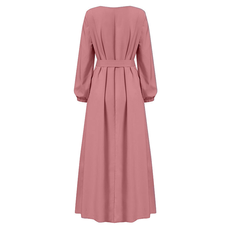 Women's Lace Round Neck A-line Dress