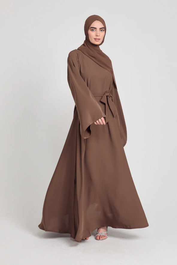 Women's Round Neck Bell Sleeve Abaya Dress