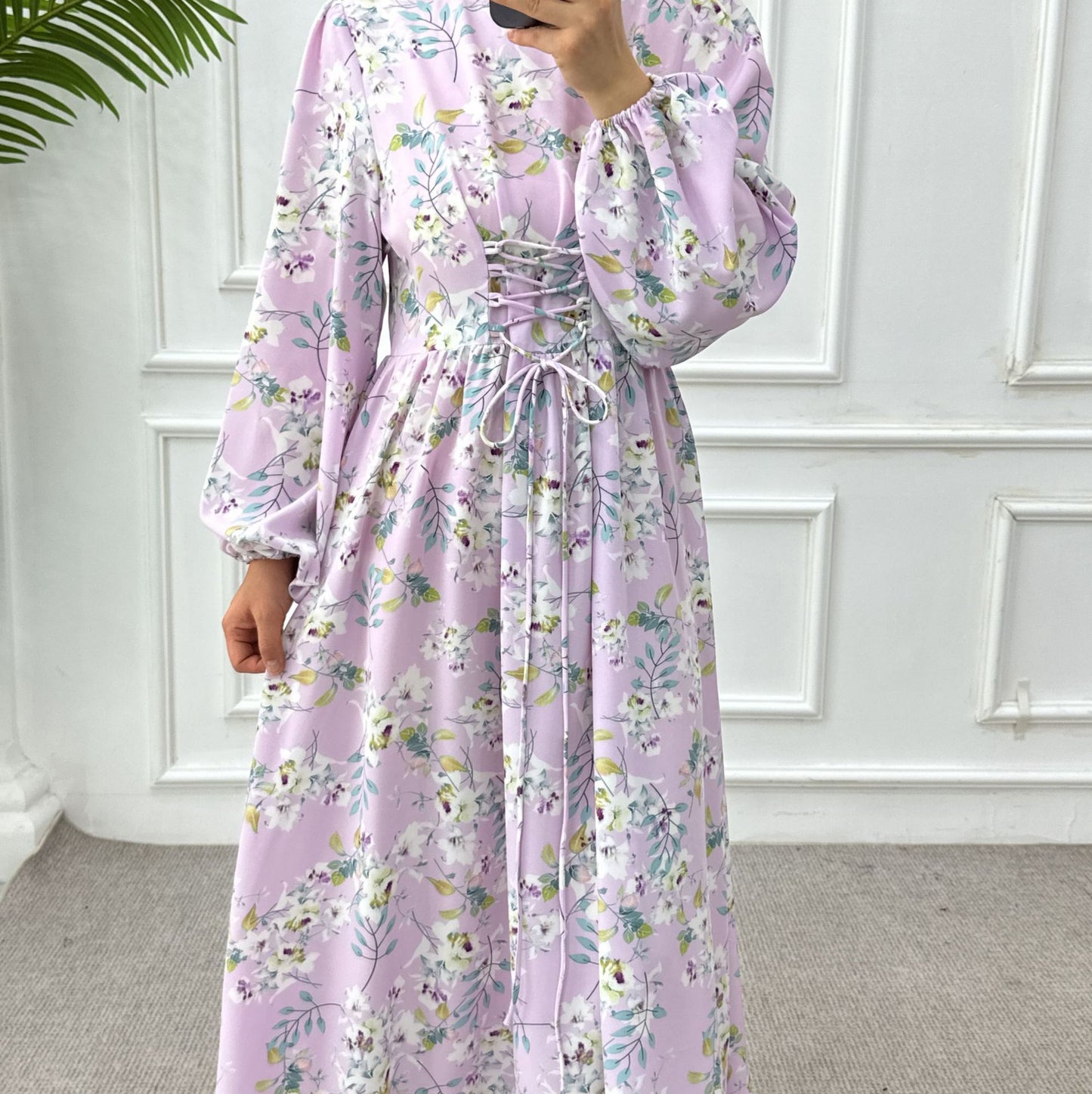 Women's Printed Tunic Waist-length Ankle Dress