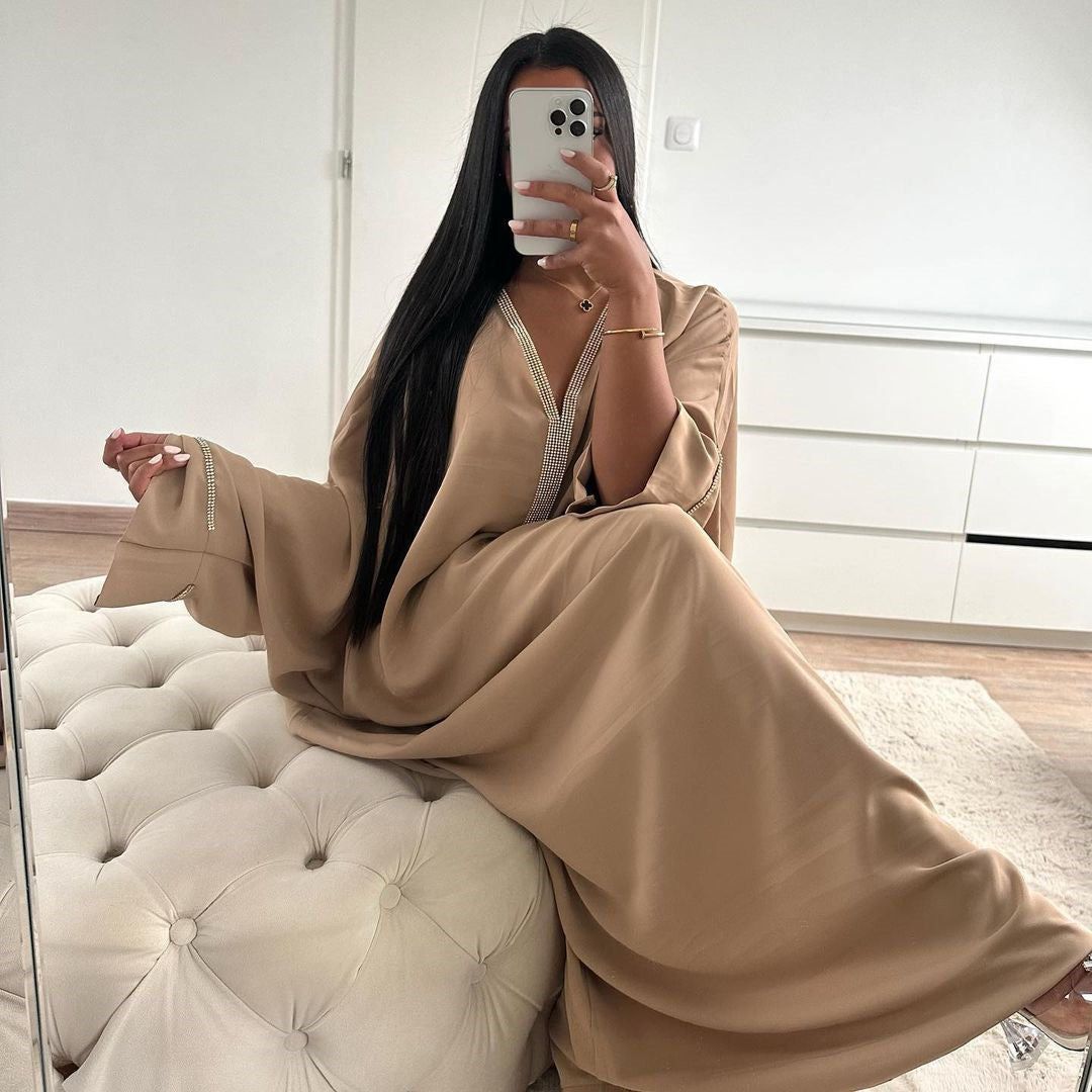 Women's Bat Sleeve V-Neck Dress