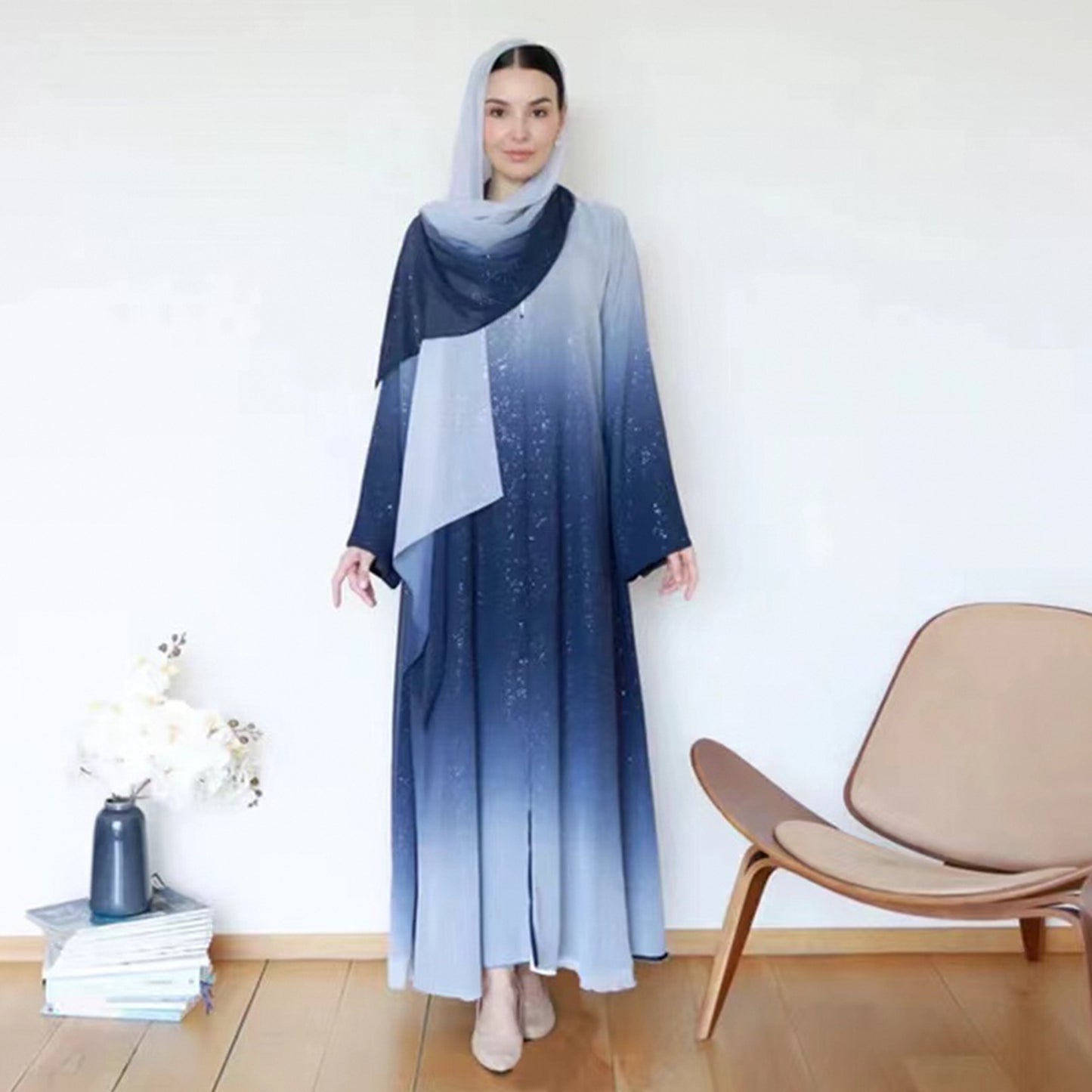 Gradient Color Daily Party Robe Dress