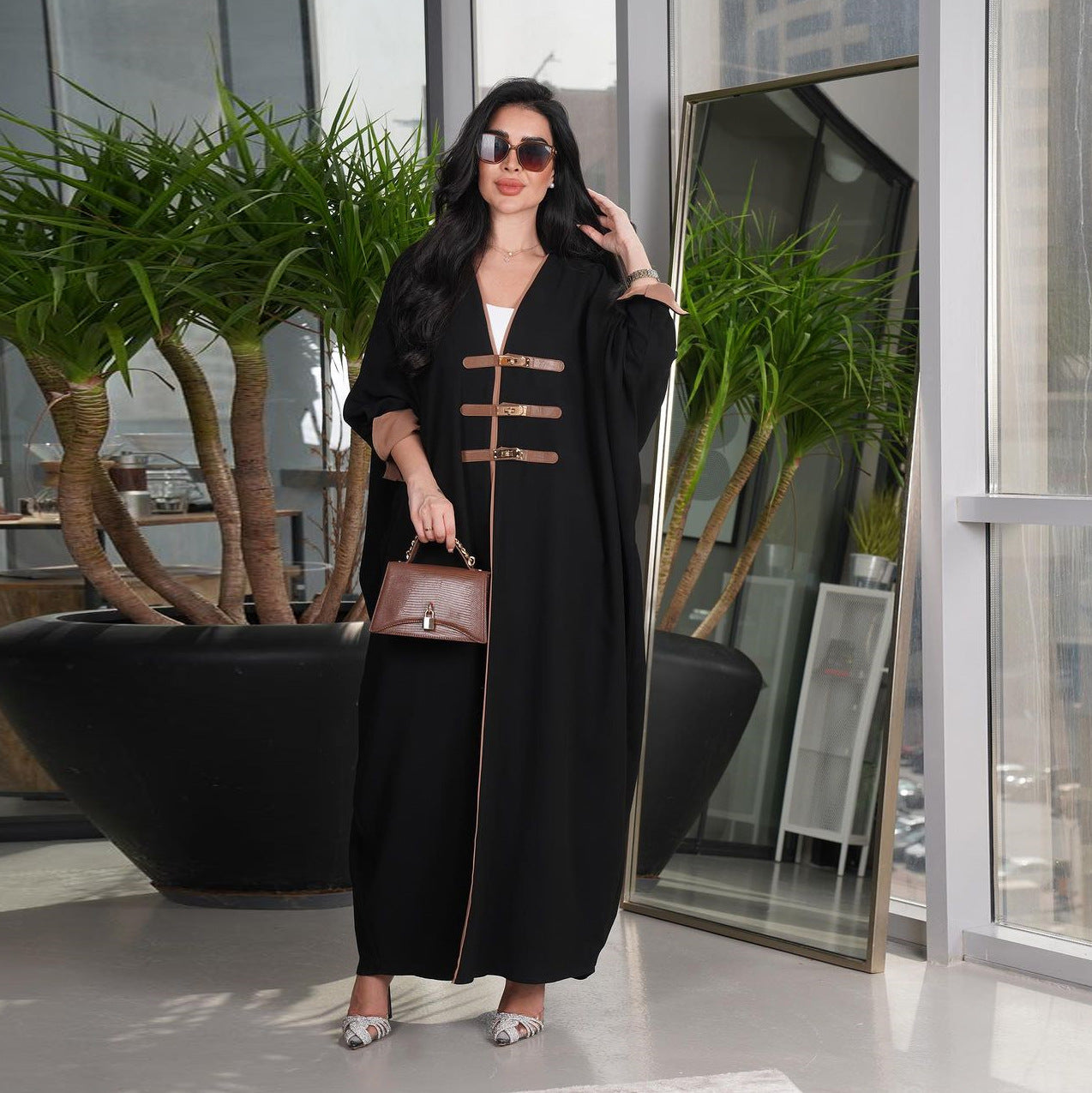 Women's Button-Up Color-Block Robe
