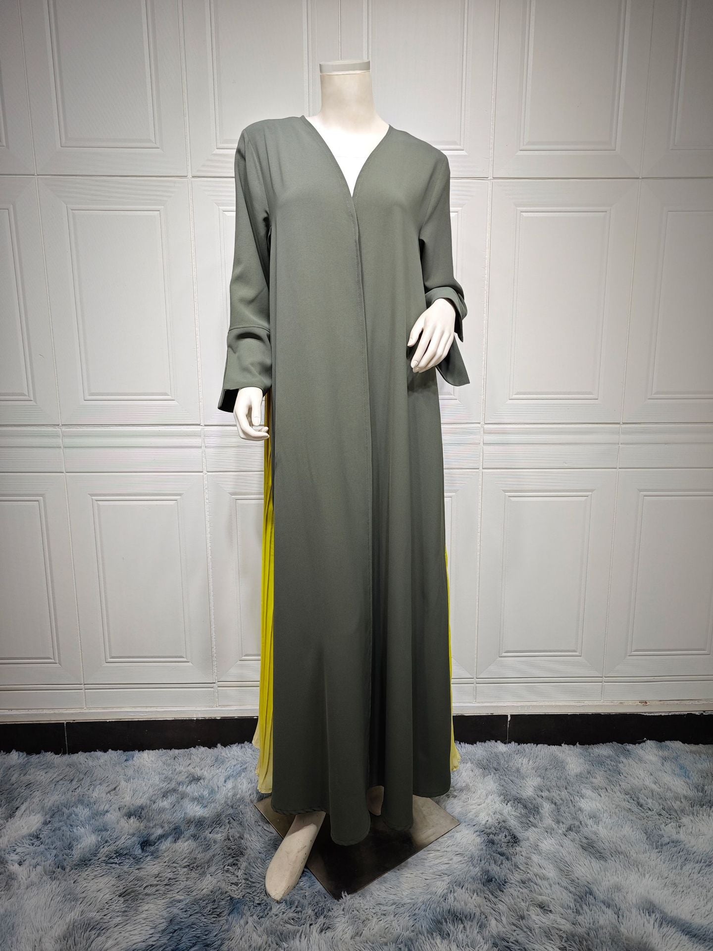 Women's Chiffon Pressed Pleated Patchwork Robe