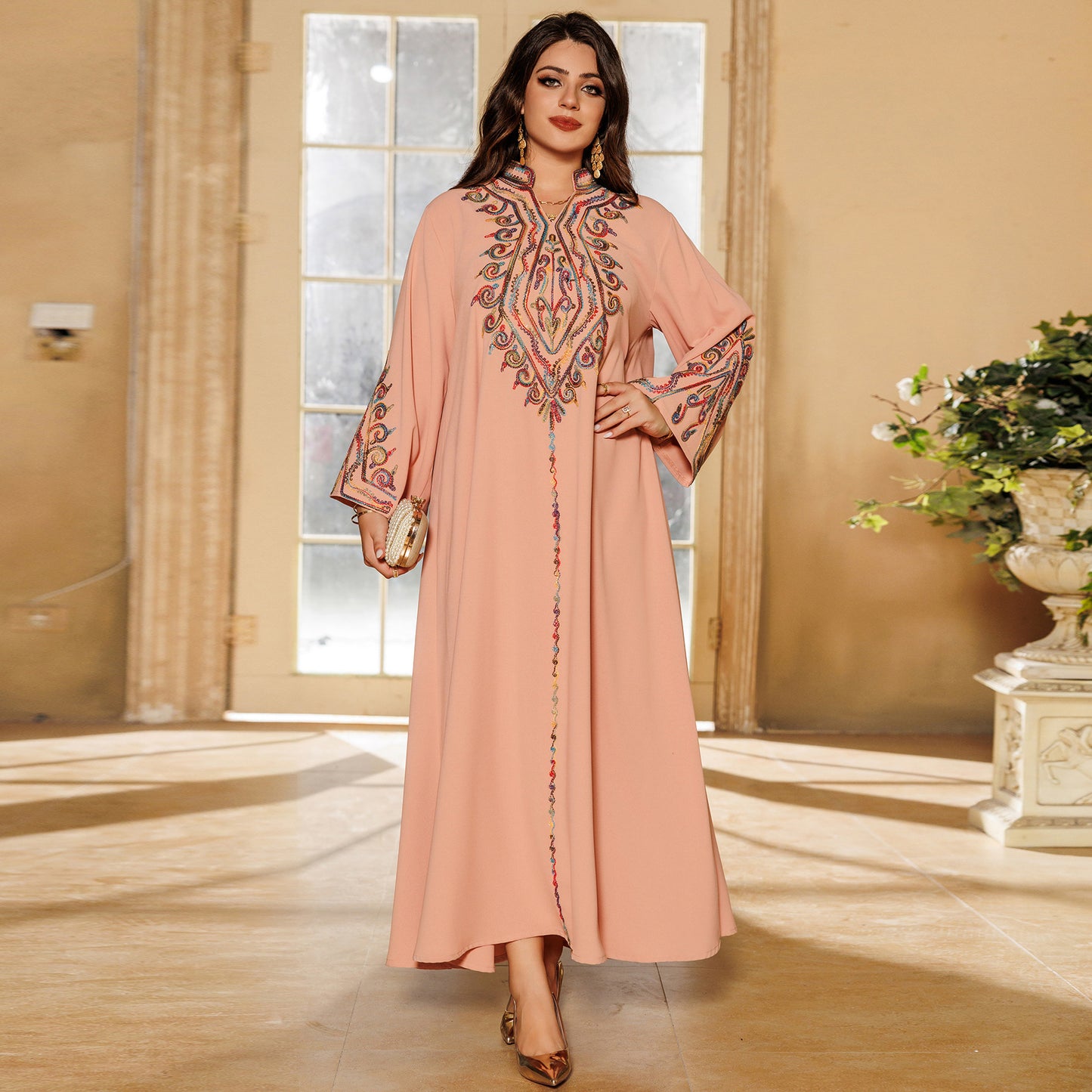 Women's Embroidered Party Pullover Dress