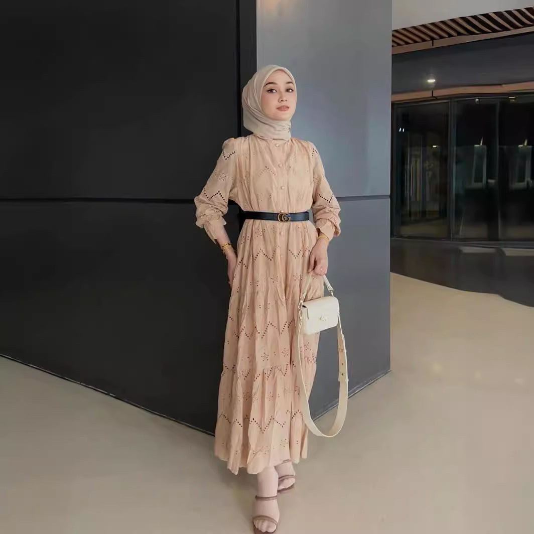 Women's Plain Embroidered Lace Dress