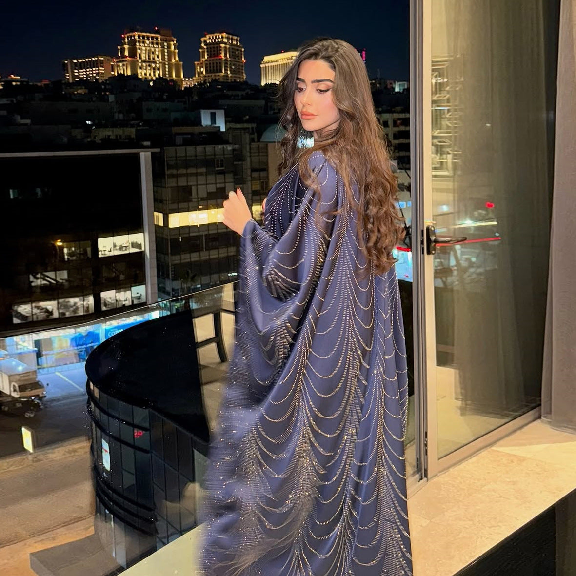 Women's Loose Hot Diamond Abaya Dress
