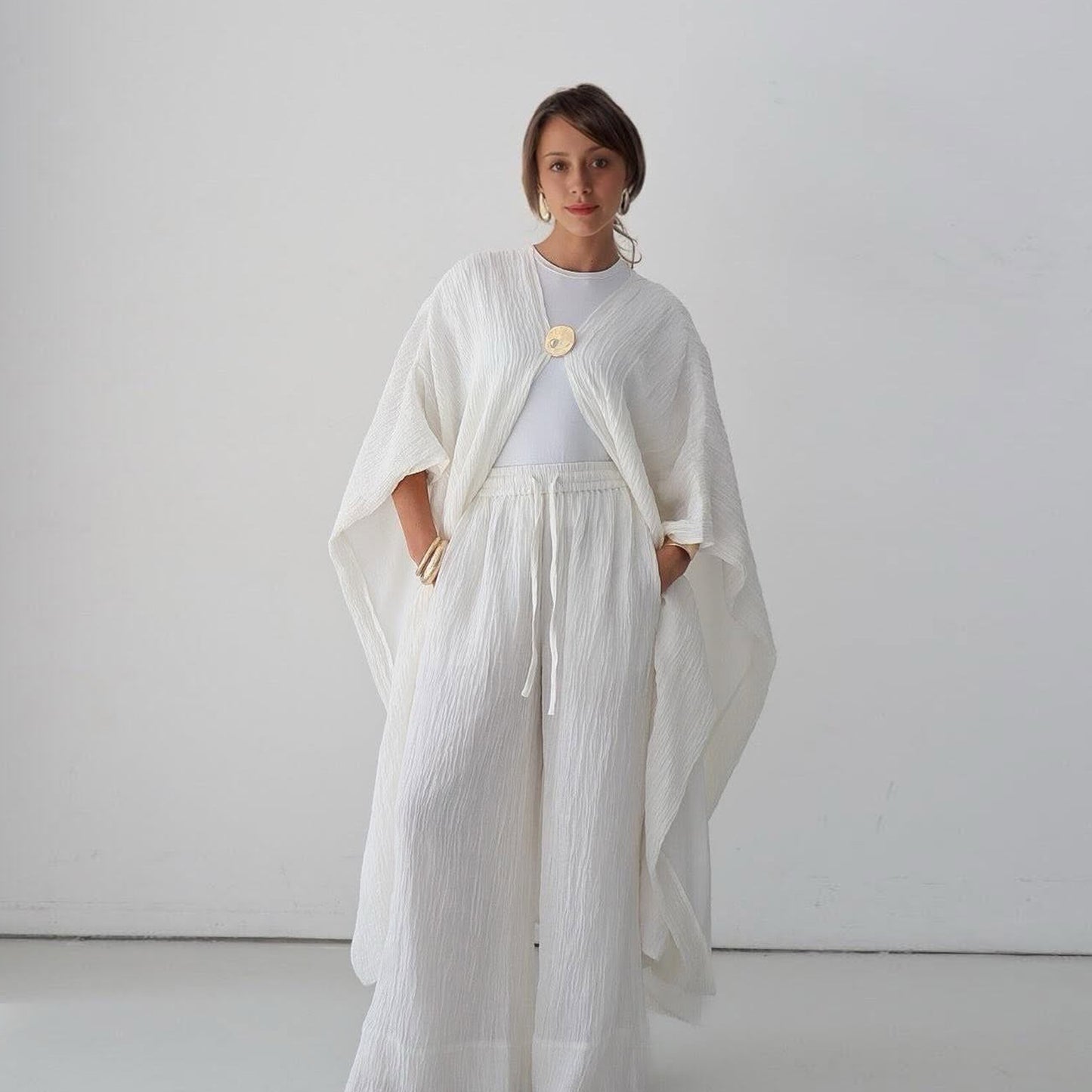 Women's Buttoned Cardigan and Pants Two-piece Set