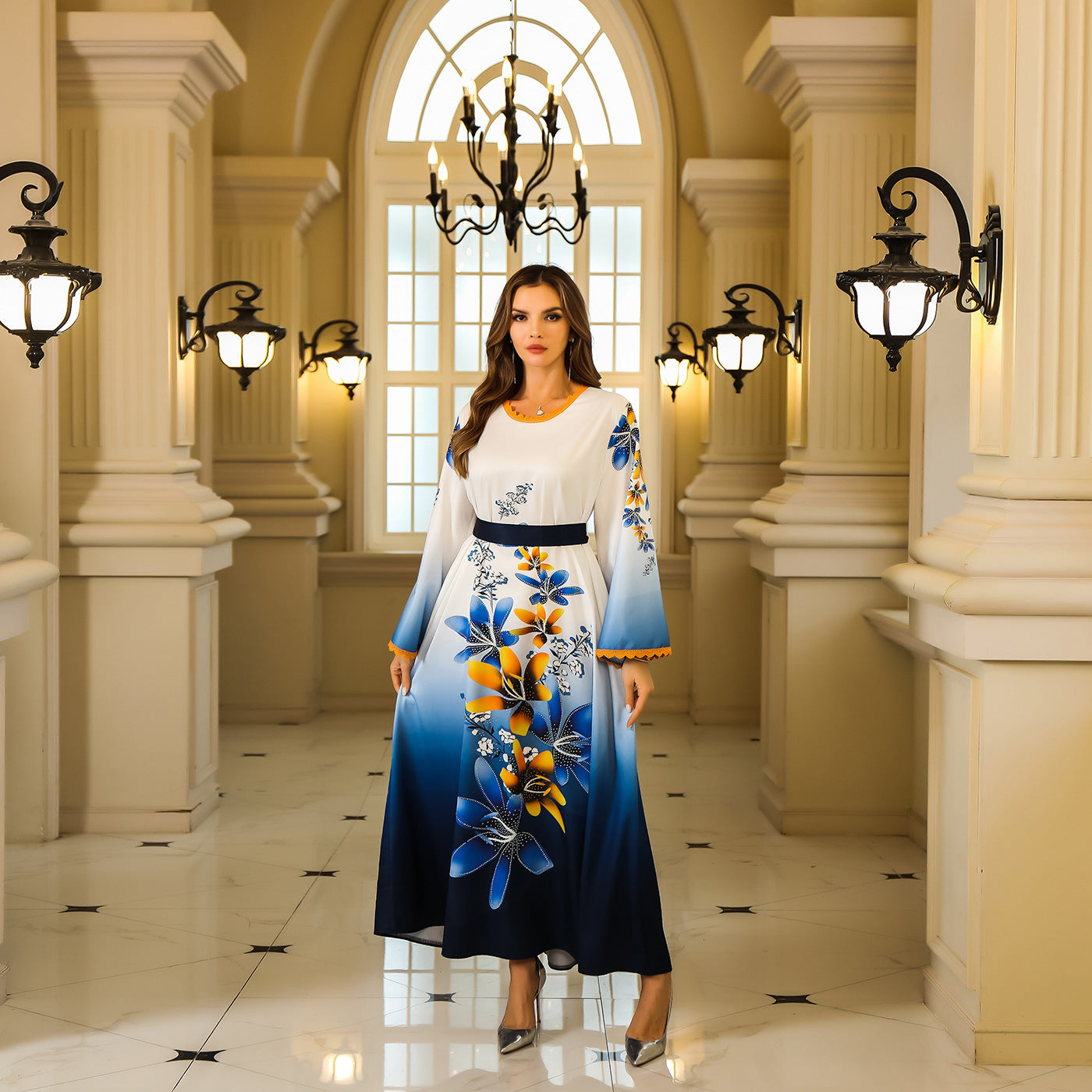 Women's Printed Floral Party Evening Dress