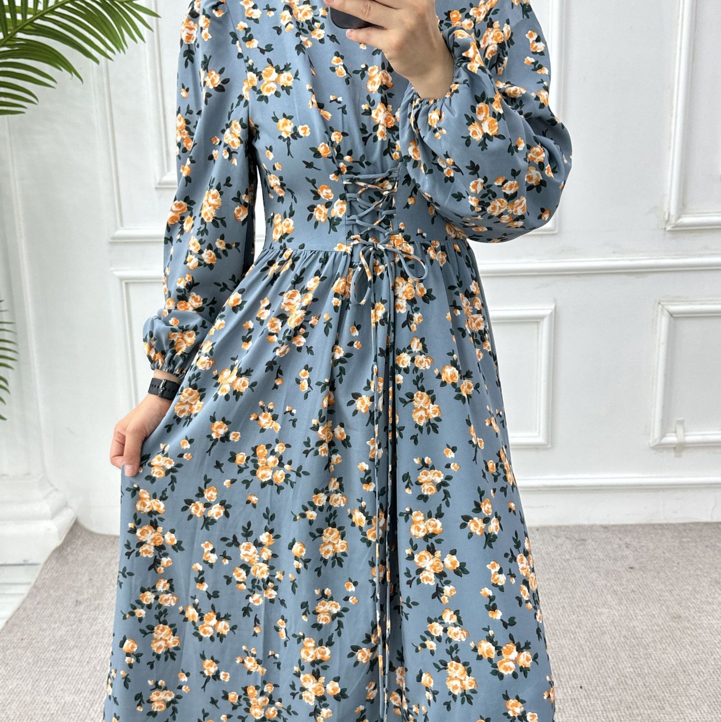Women's Printed Tunic Waist-length Ankle Dress
