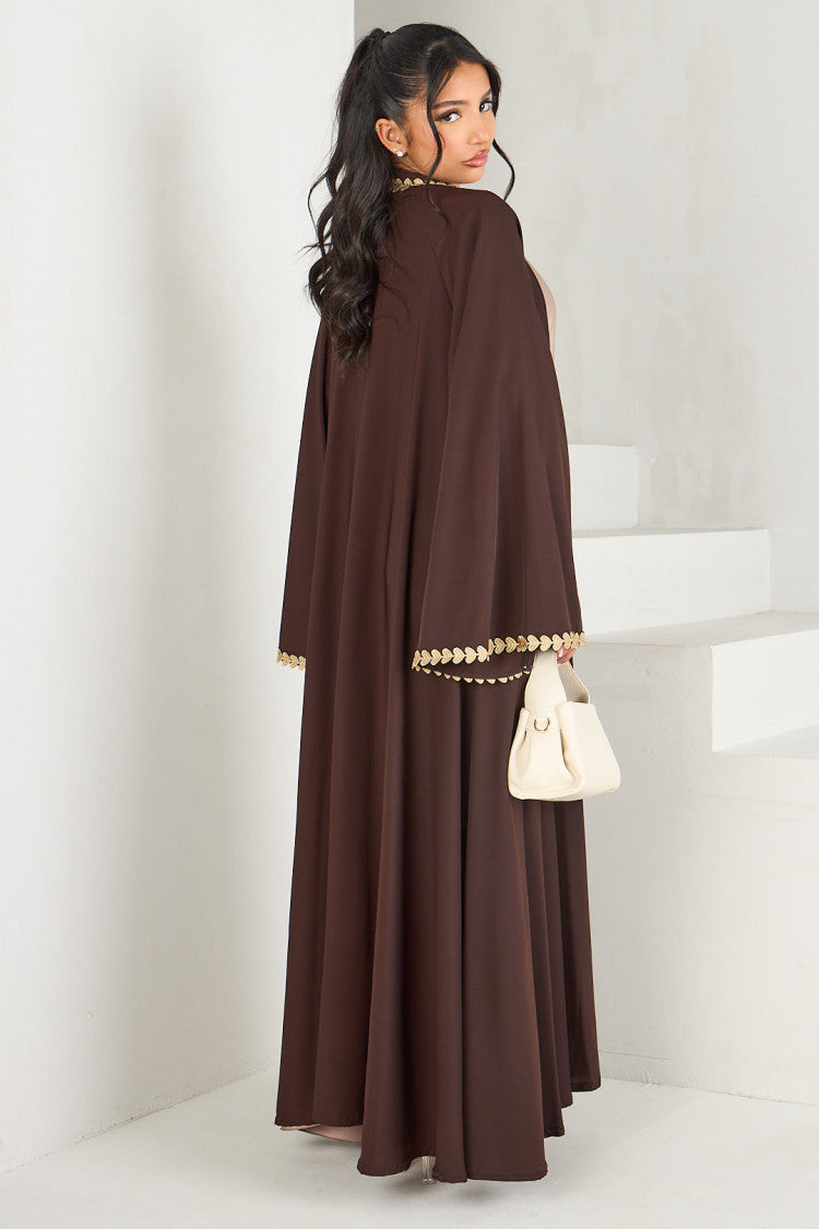 Women's Loose-trimmed Open Abaya Robe