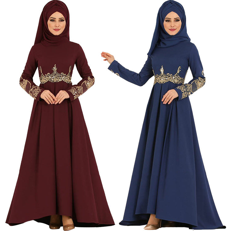 Women's Embroidered High-waist Slim Ethnic Dress