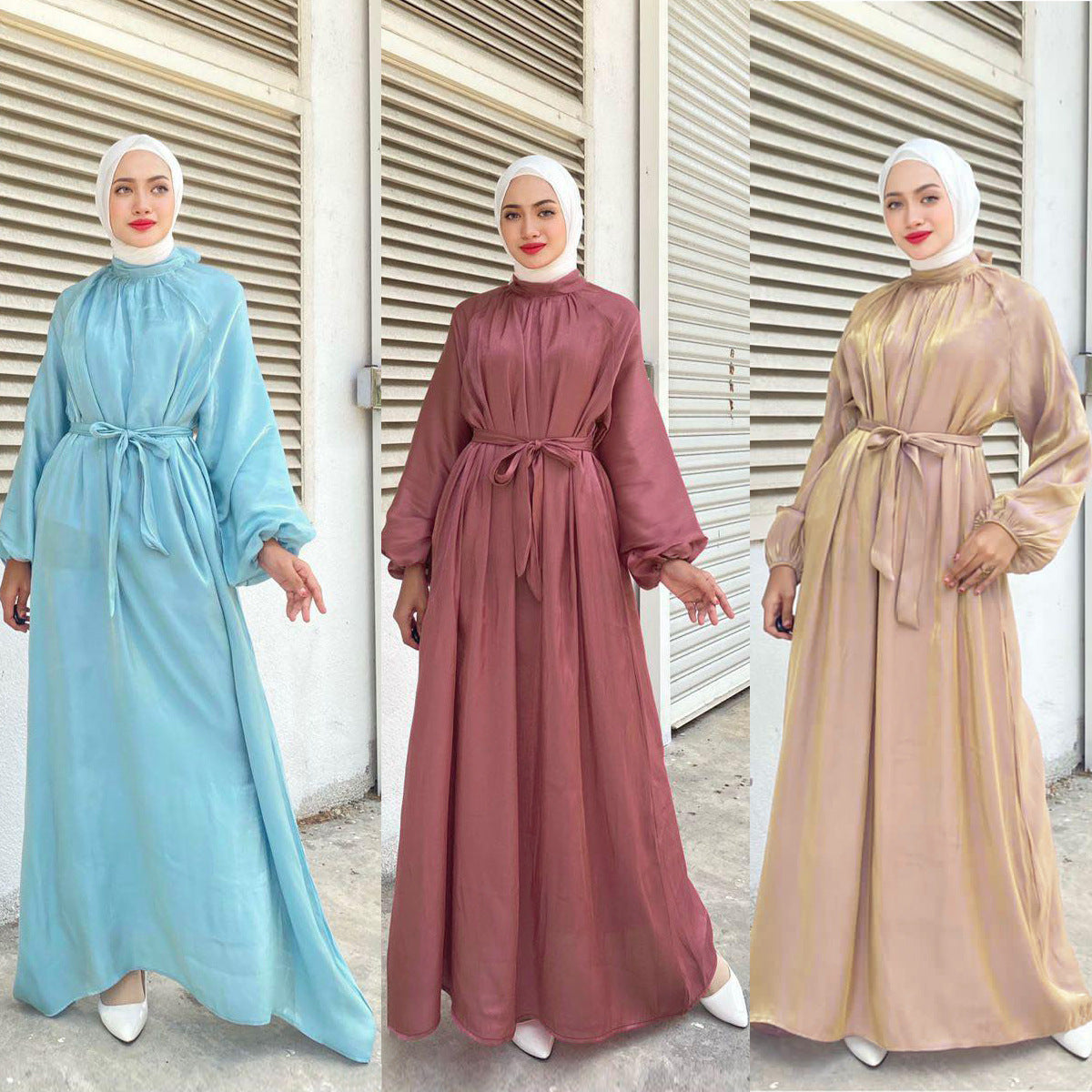 Women's Balloon Sleeve Long Sleeve Dress