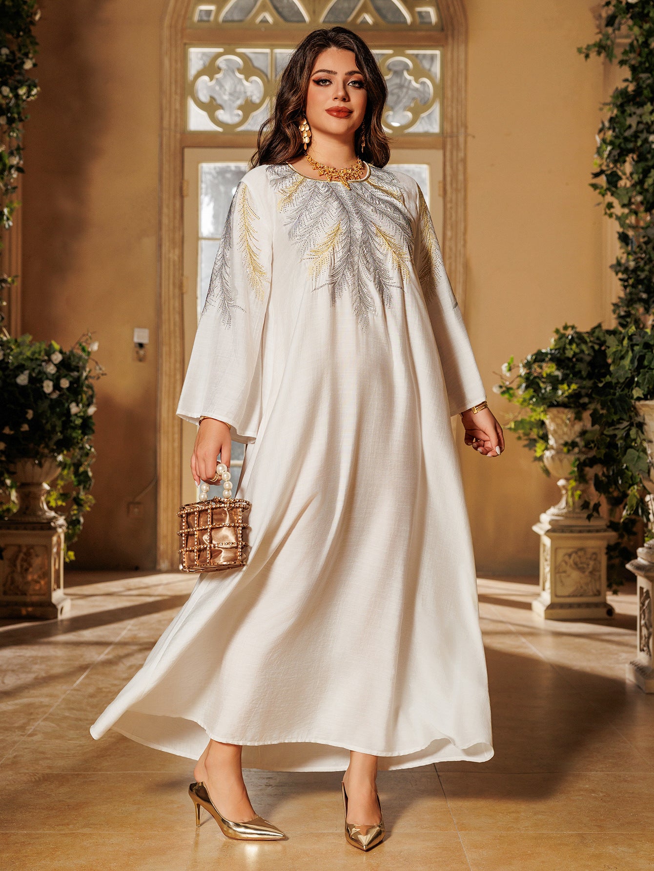 Women's Embroidered Hot Diamond Dress