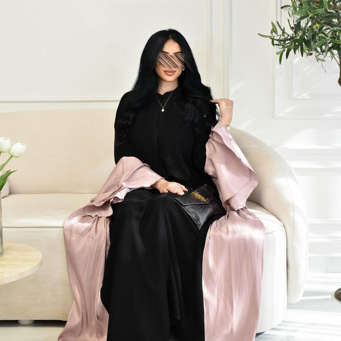 Women's Cardigan Ruffled Sleeve Dress