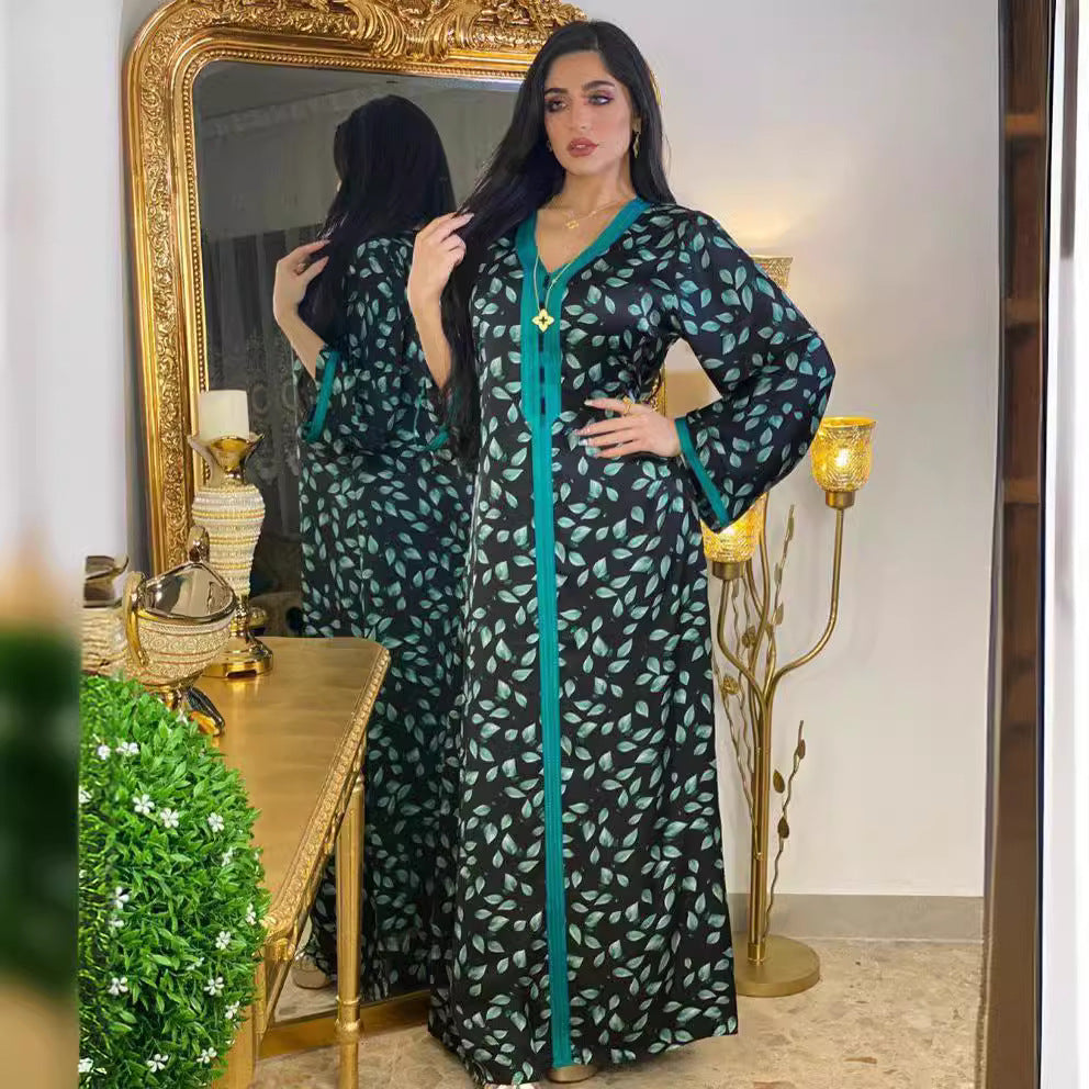 Women's Printed V-Neck Dress