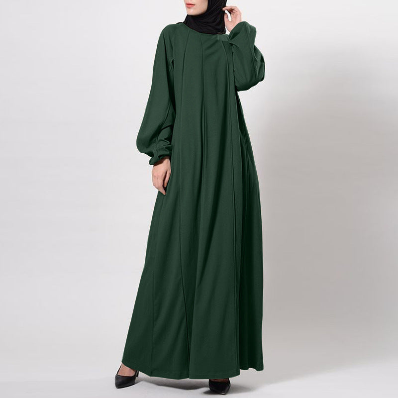 Muslim Plain Loose Abaya Dress