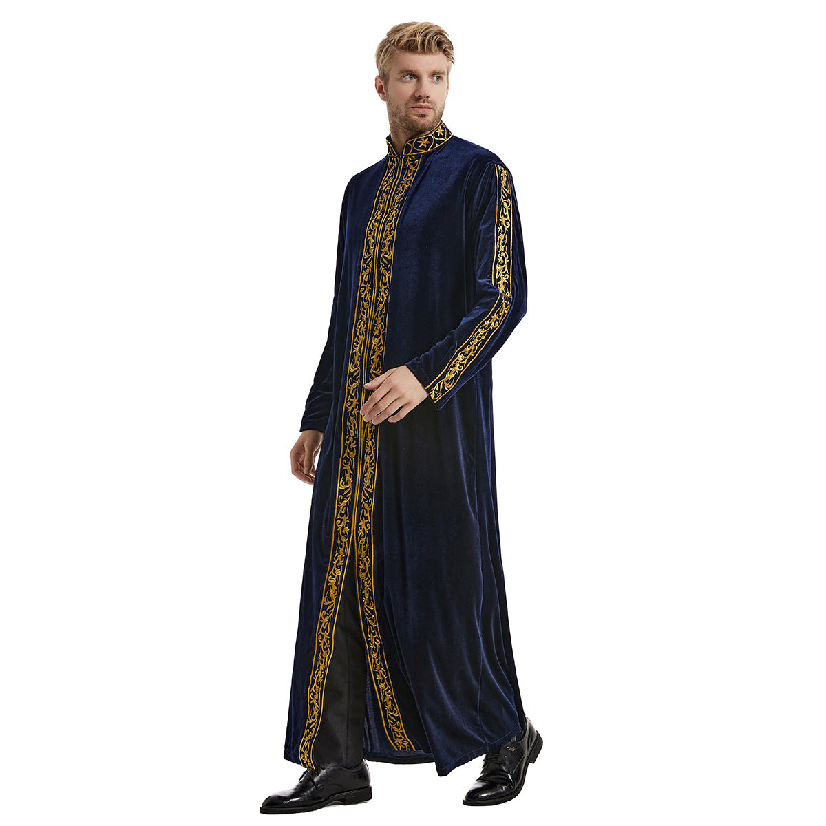 Men's Gold Velvet Embroidered Thobe