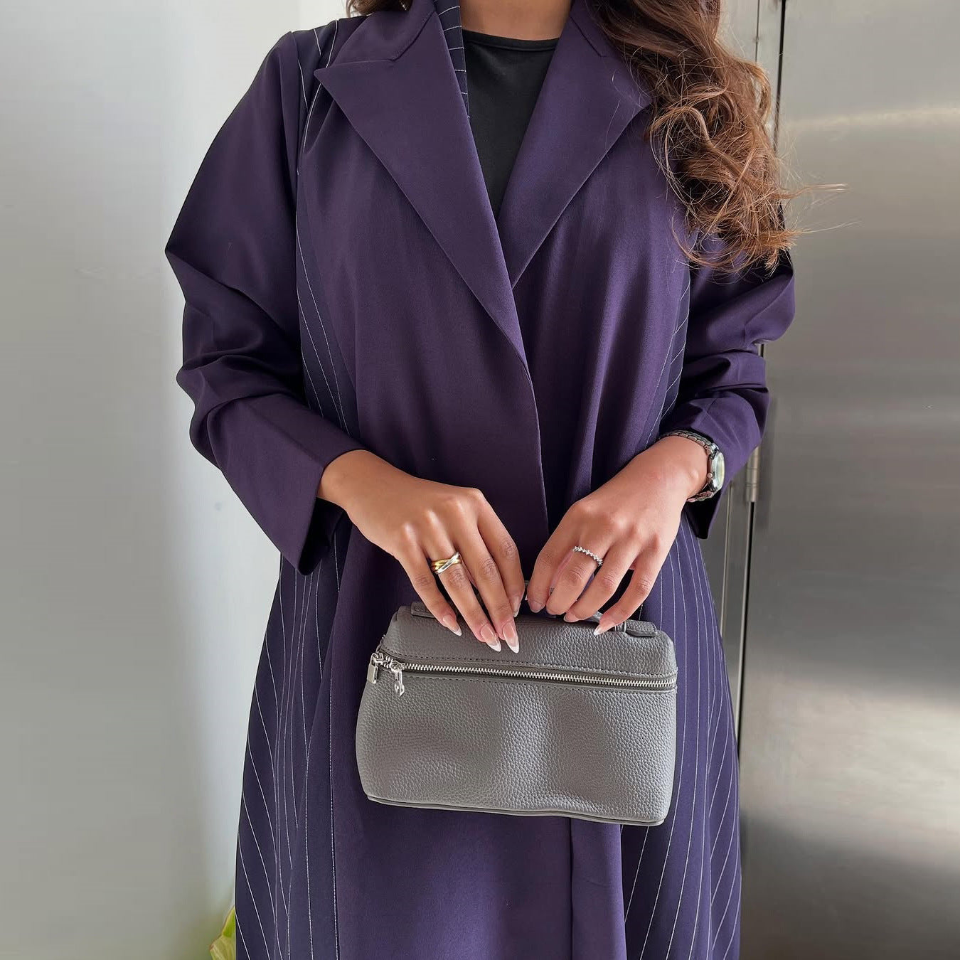 Women's Elegant Long-sleeved Purple Robe