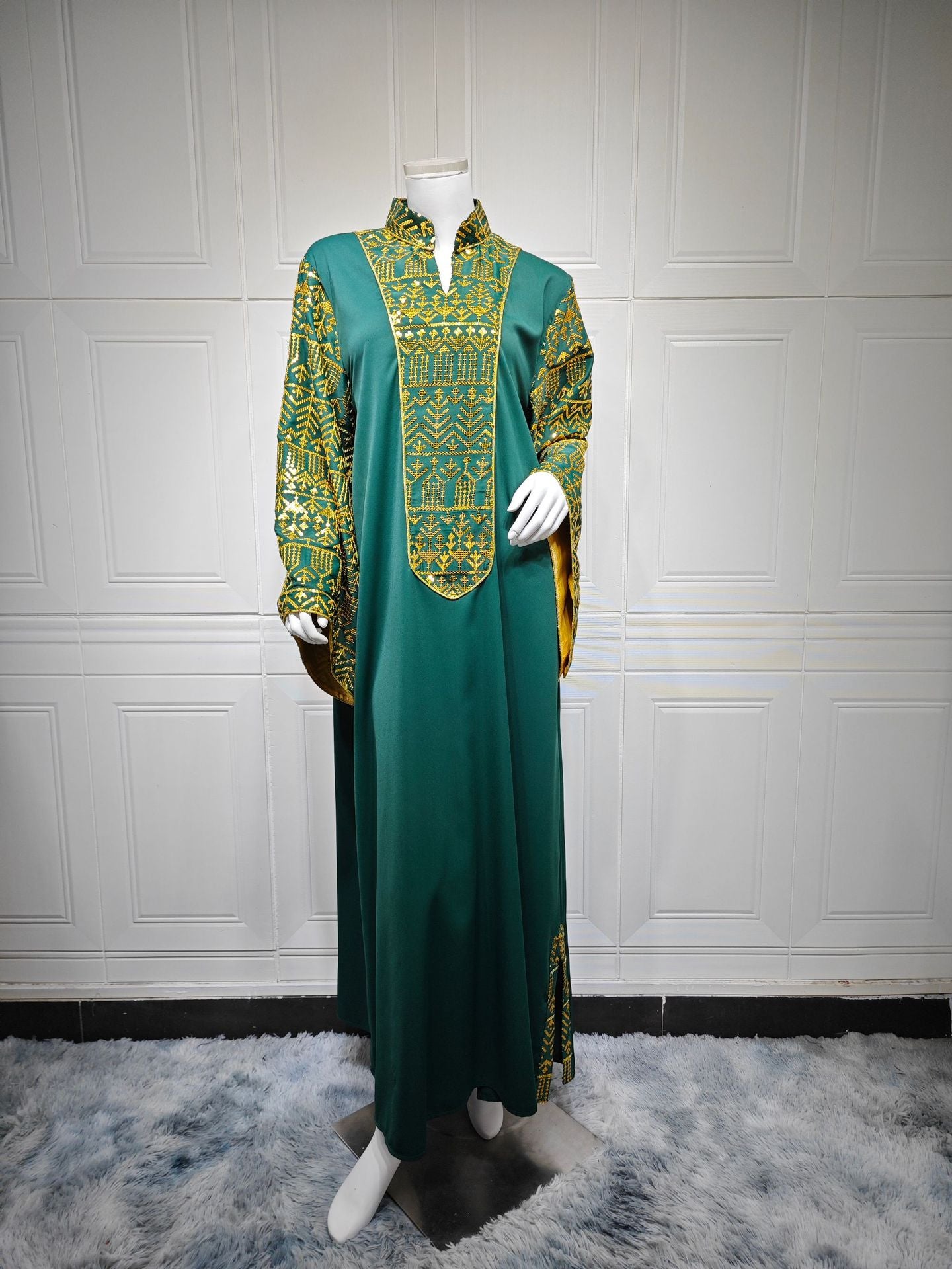 Women's Sequin Embroidered Large-sleeved Dress