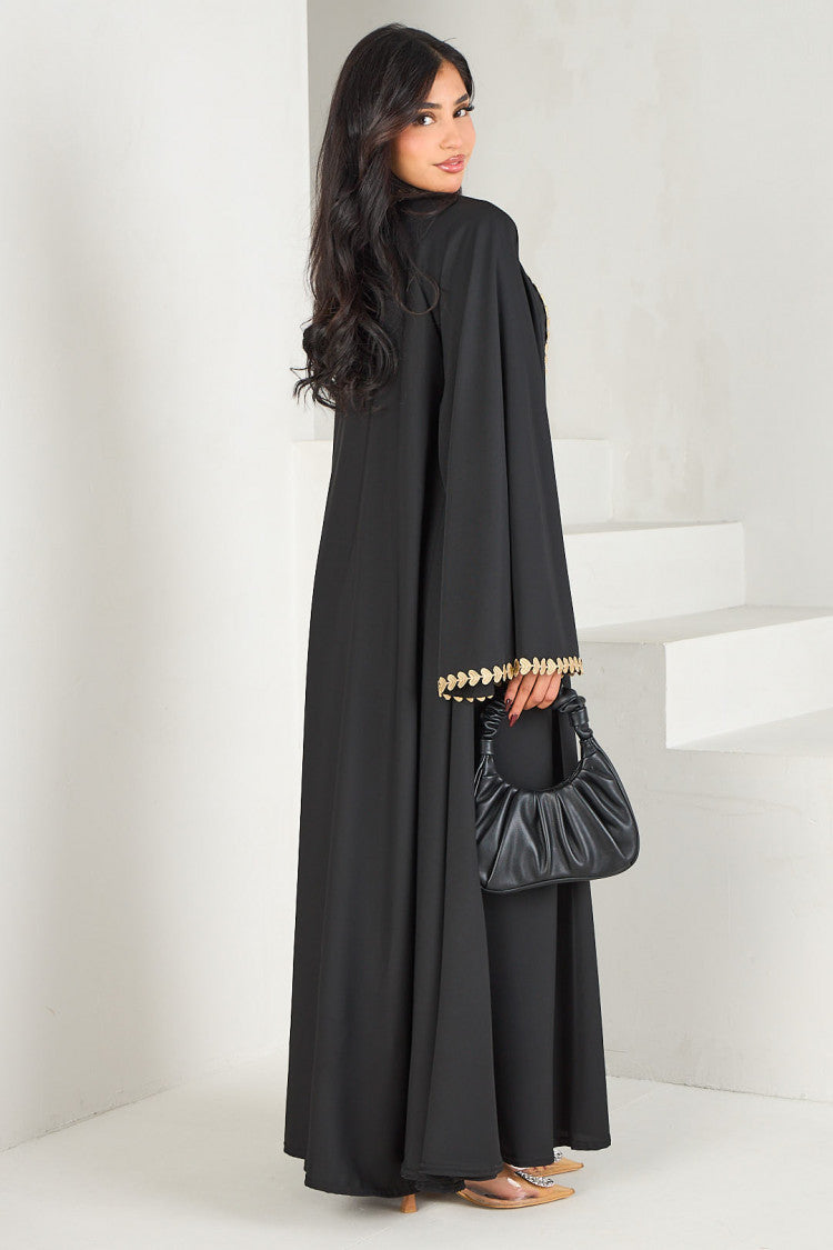 Women's Loose-trimmed Open Abaya Robe