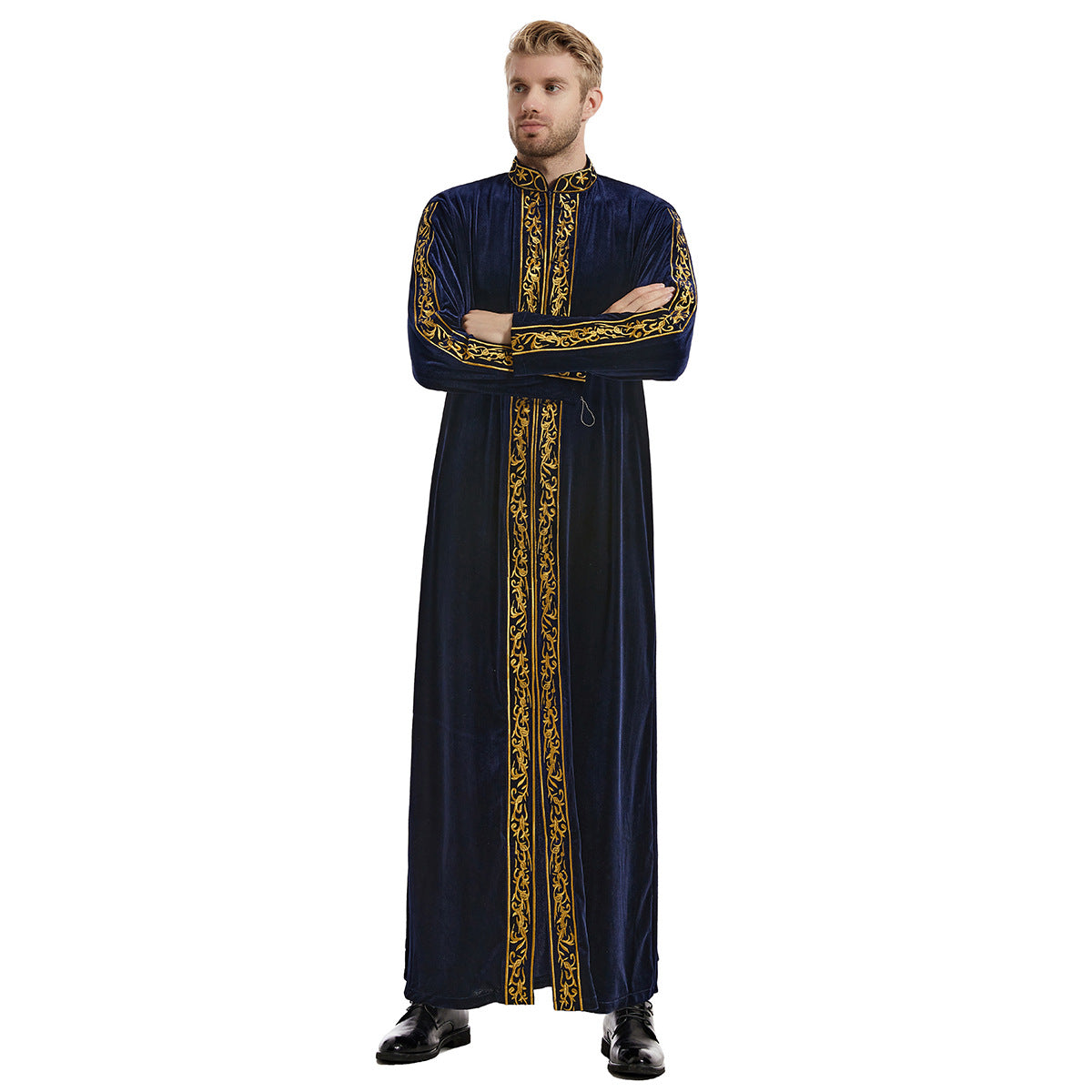 Men's Gold Velvet Embroidered Thobe