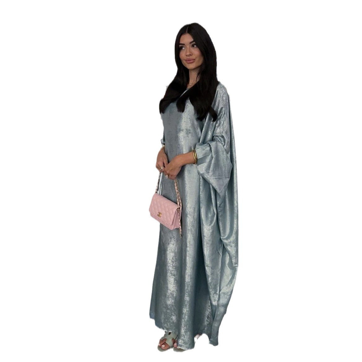 Women's Modest Feminine Hot Silver Dress