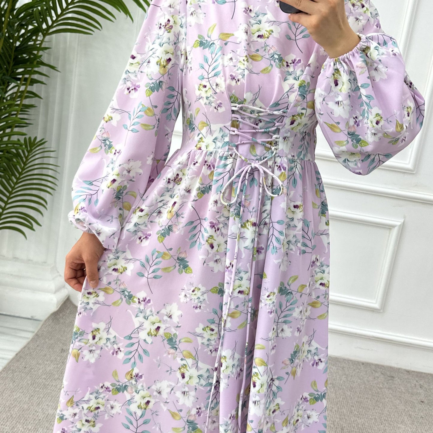 Women's Printed Tunic Waist-length Ankle Dress