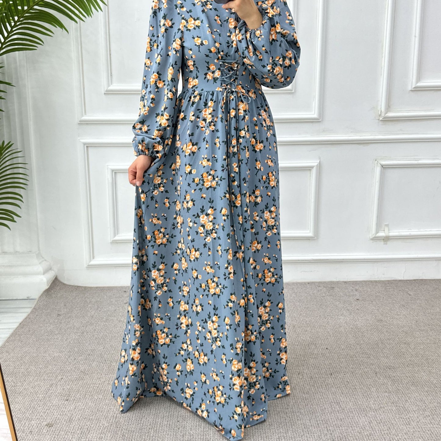 Women's Printed Tunic Waist-length Ankle Dress