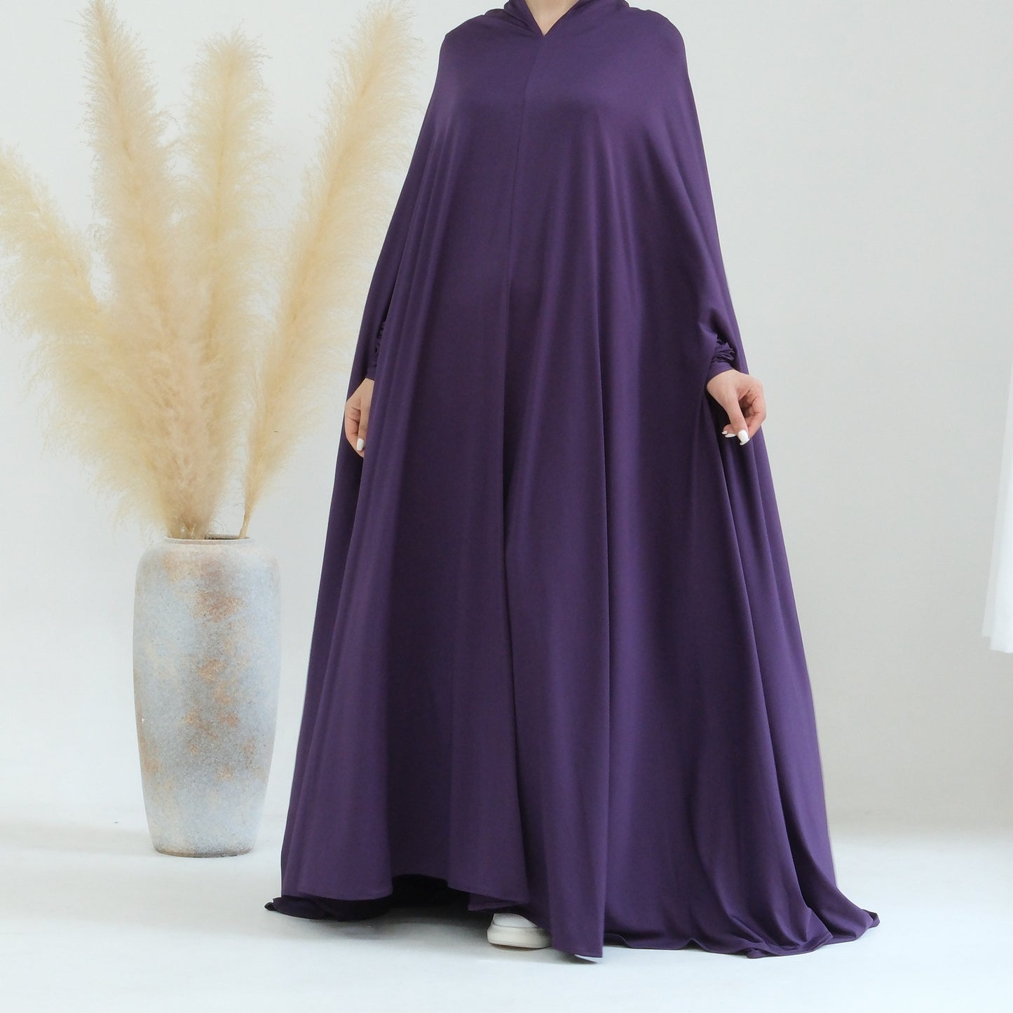Women's Solid Color Plus-Size Batwing Dress Jilbab