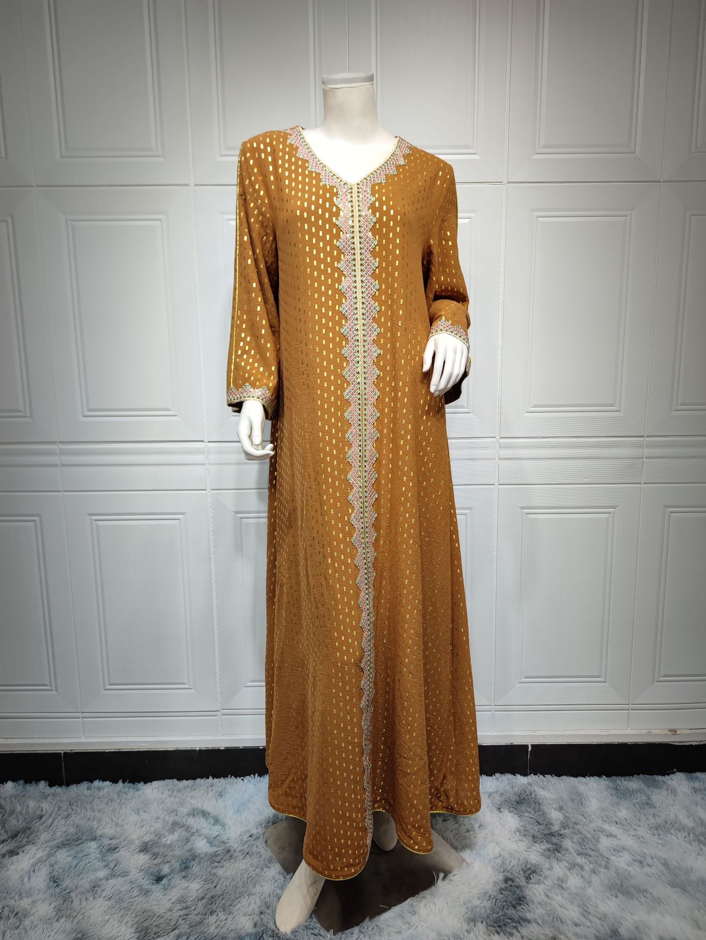 Women's Gilded Muslim Dubai Robe Dress
