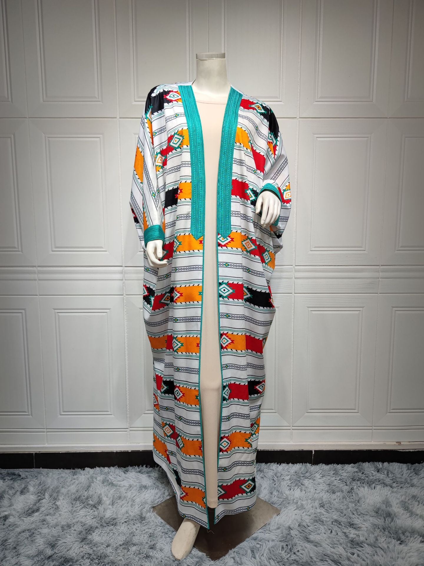 Striped Bat Sleeve Vest Jacket Dress Two Piece Sets