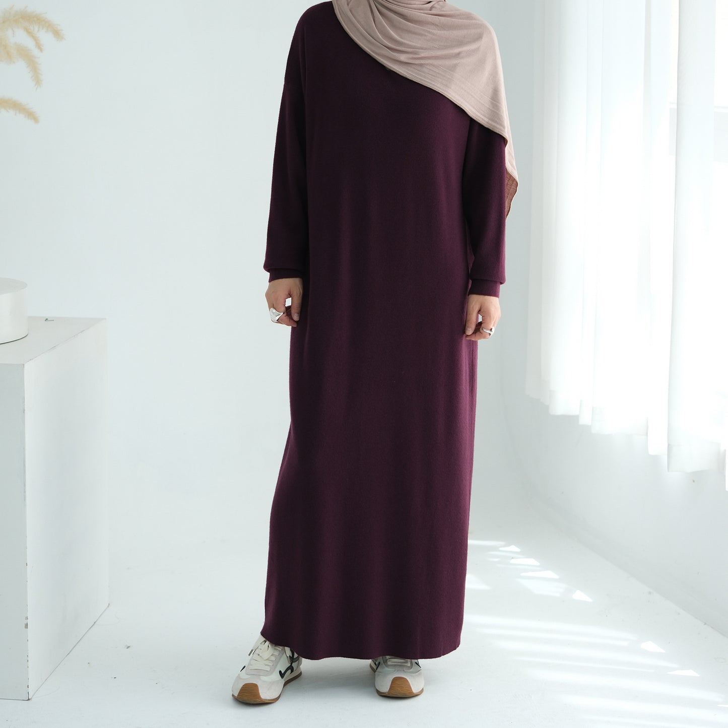 Cozy Knit Maxi Dress Long Sleeve Winter Wear