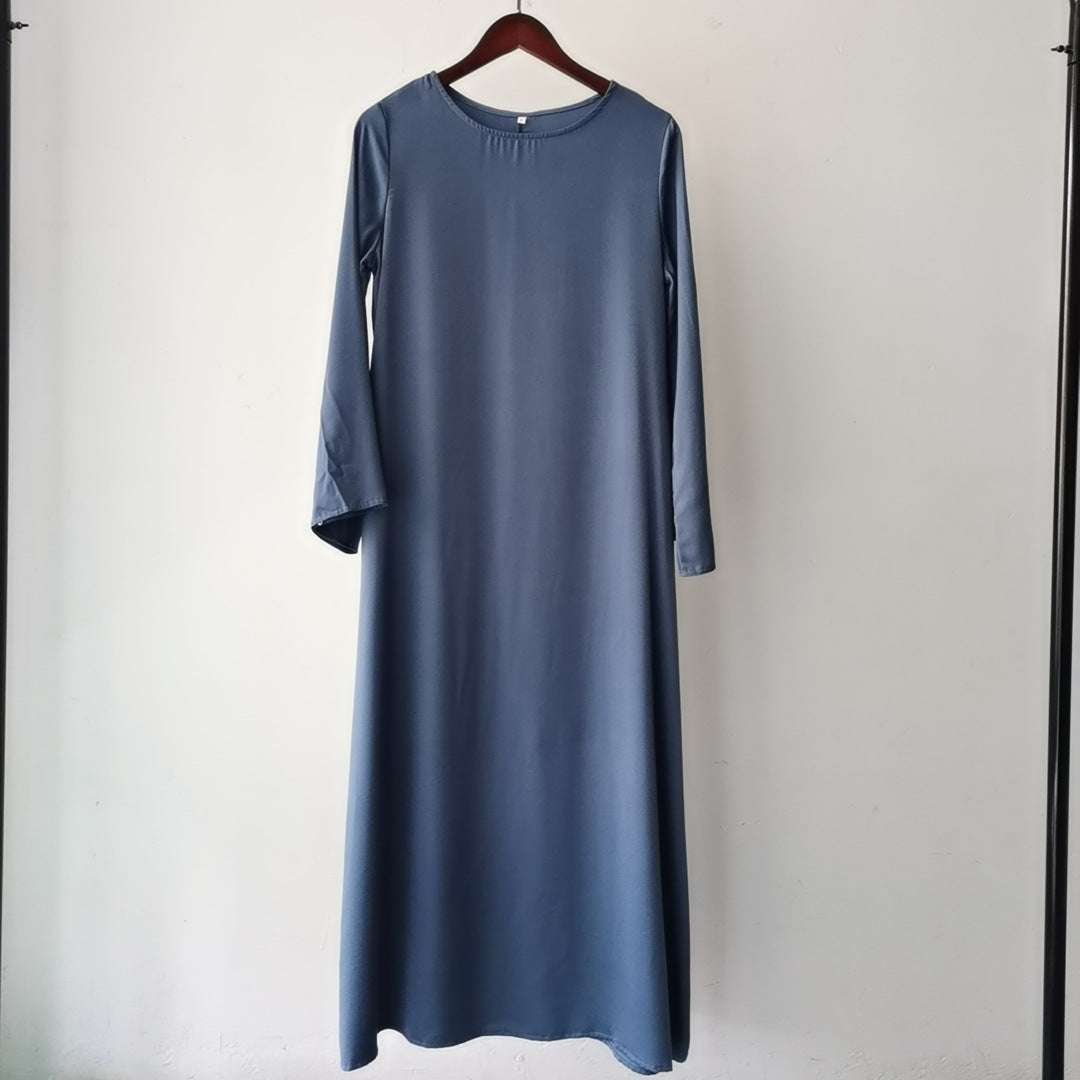 Women's Round Neck Bell Sleeve Abaya Dress