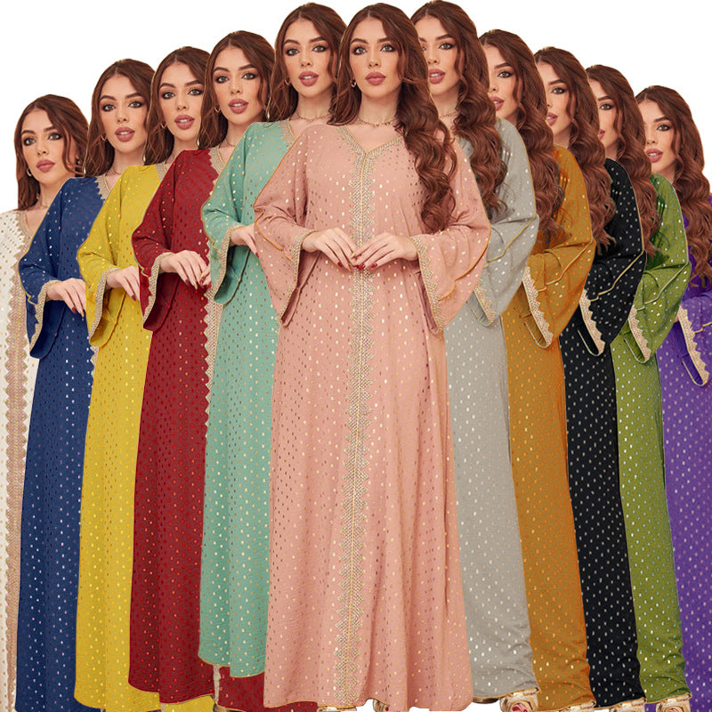 Women's Gilded Muslim Dubai Robe Dress