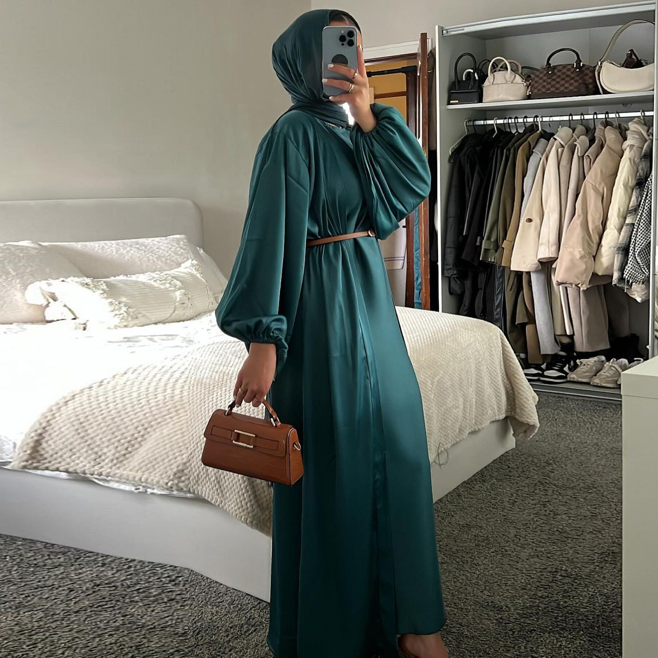 Plain Solid Color Dress Two-piece Sets