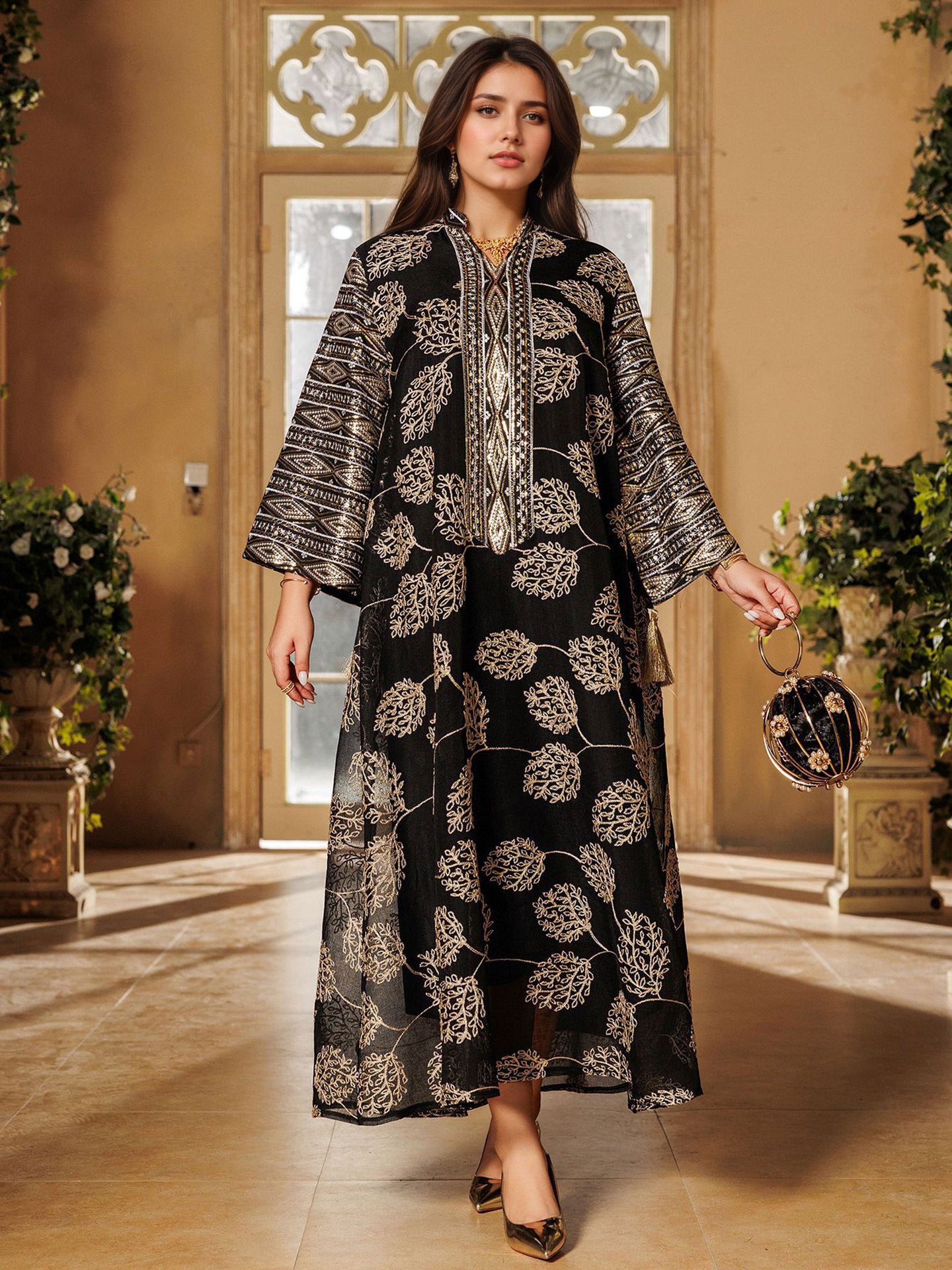 New Tassel Leaf Embroidery Party Vacation Dress