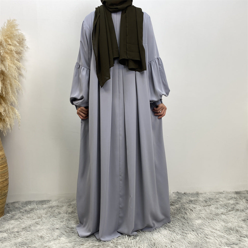 Women's Crewneck Solid Pleated Dress