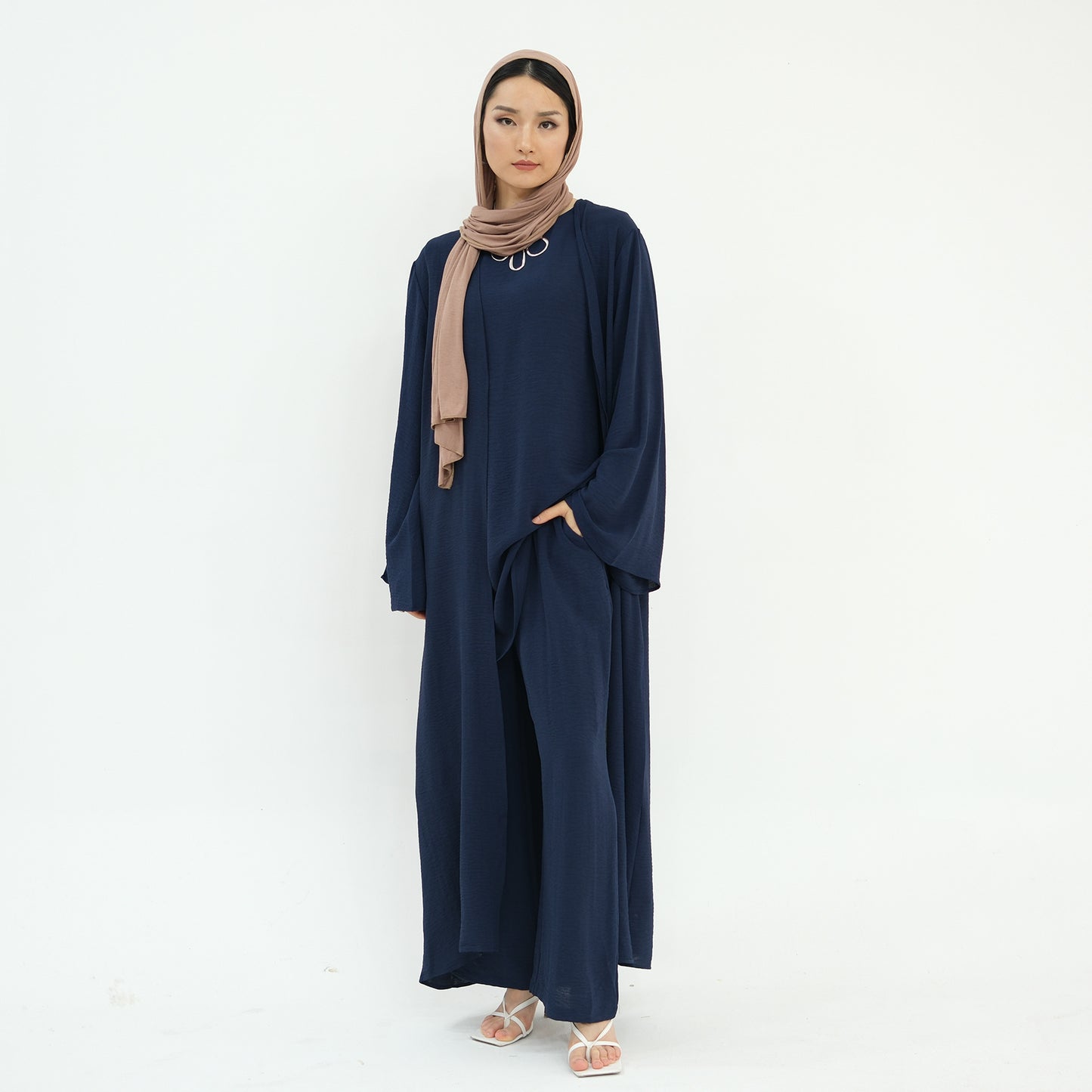 Women's Plain Three-piece Top And Pants Suit