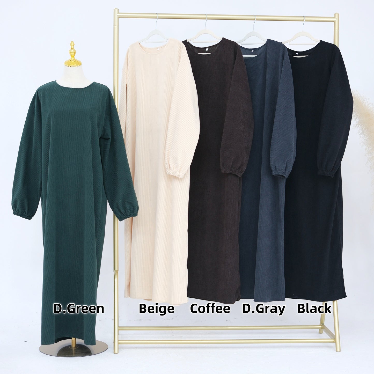 Women's Casual Solid Color Abaya Dress