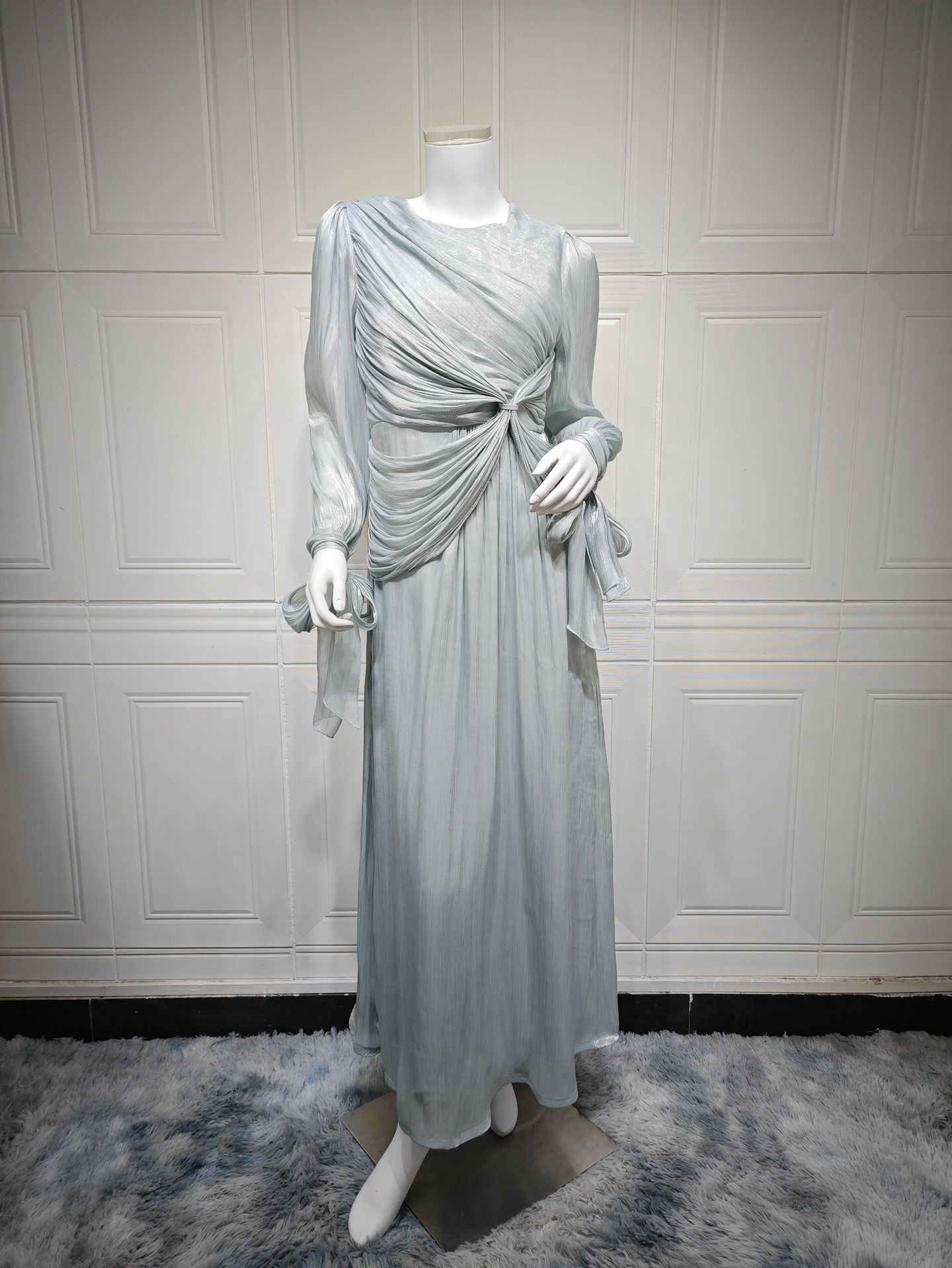Women's Shiny Cinched Waist Dress