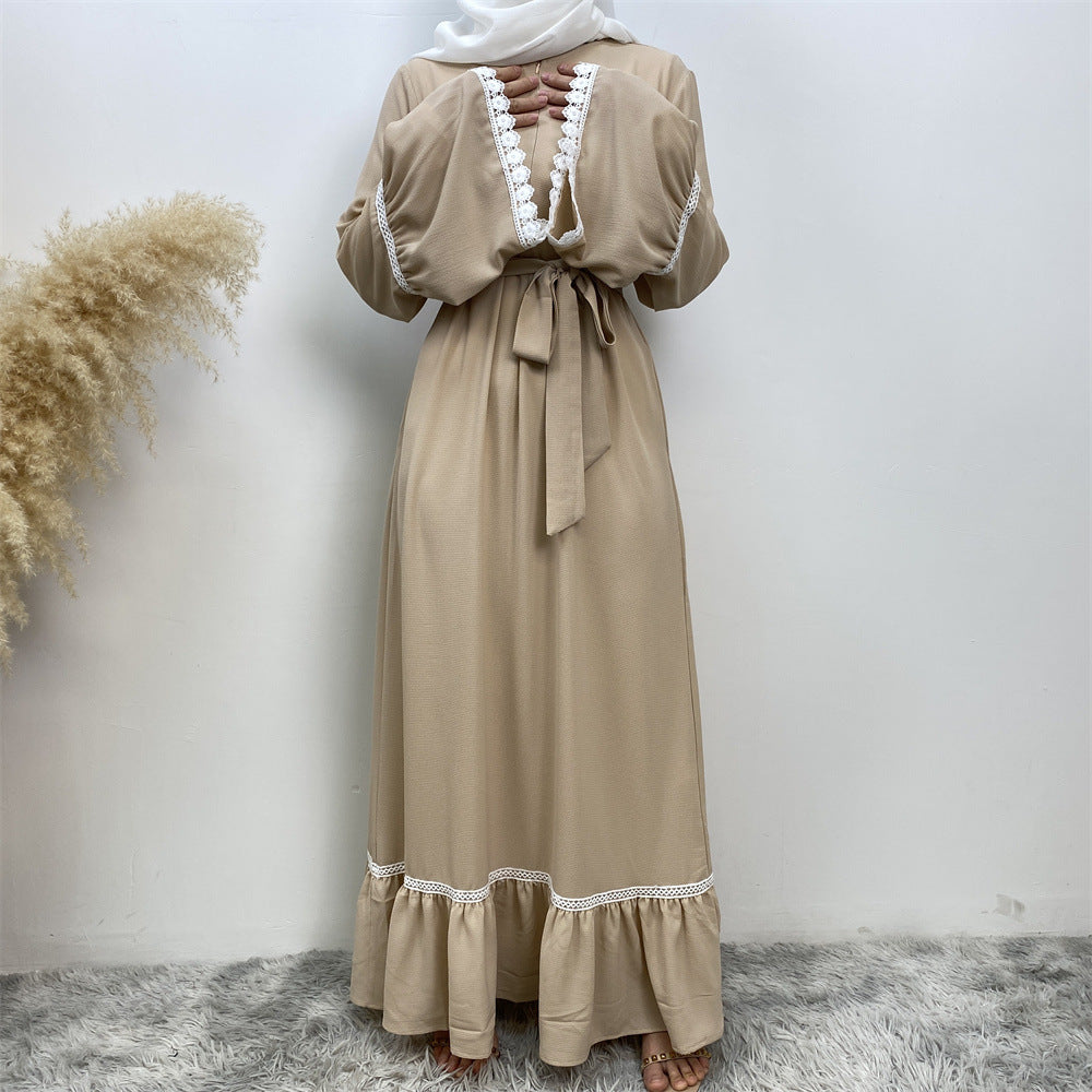 Patchwork White Lace Oversized Dress