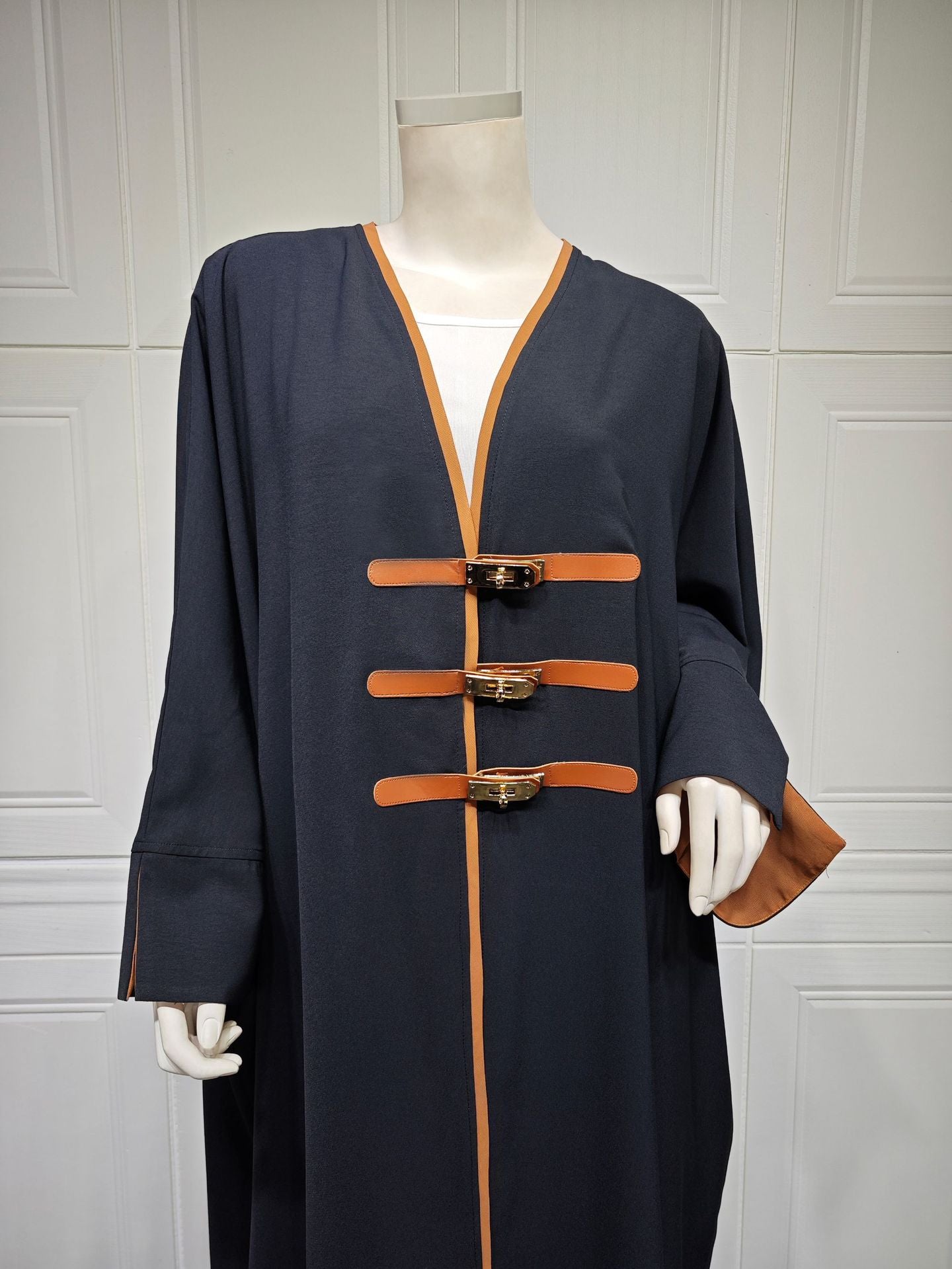 Women's Button-Up Color-Block Robe