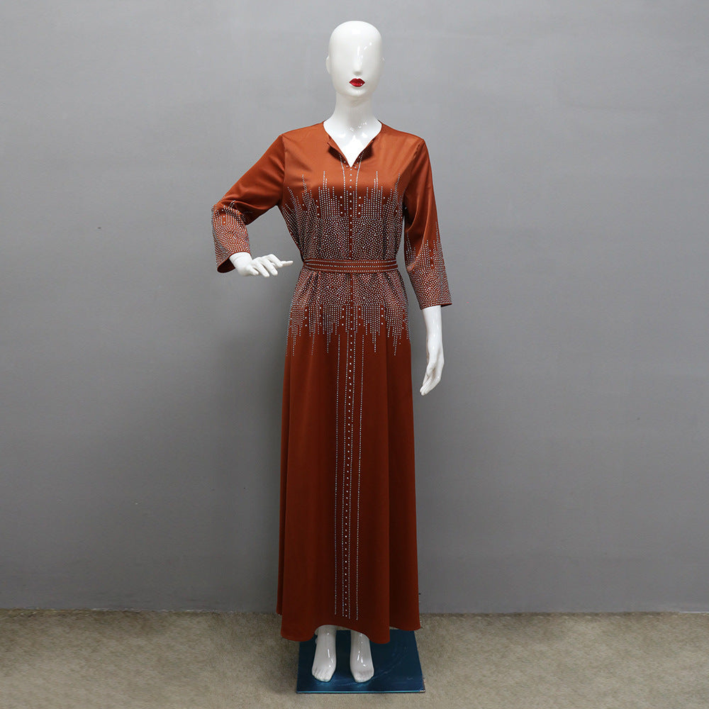 Dubai Muslim Rhinestone Party Dress
