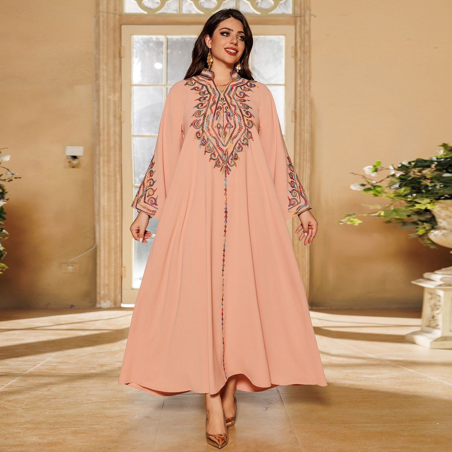 Women's Embroidered Party Pullover Dress