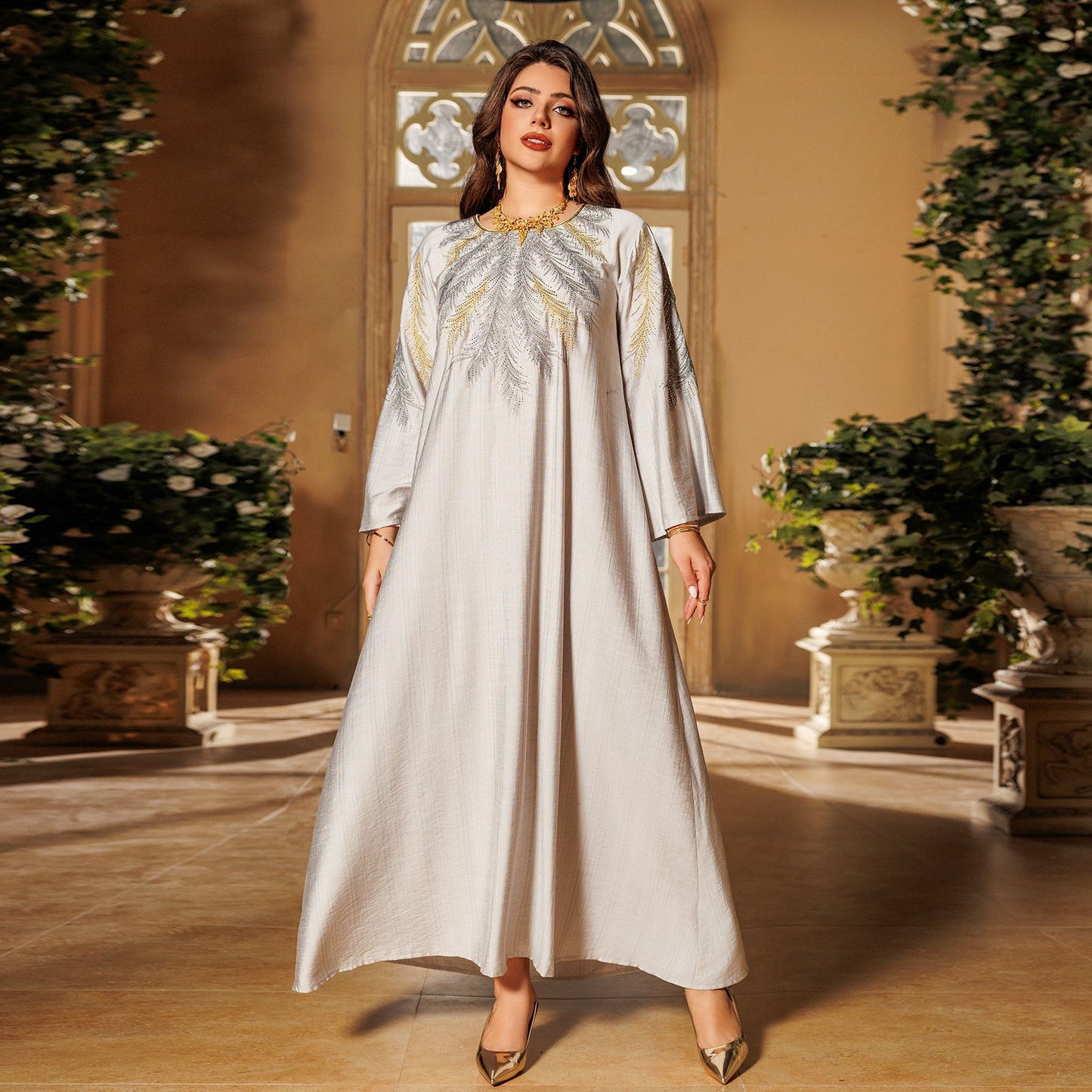Women's Embroidered Hot Diamond Dress